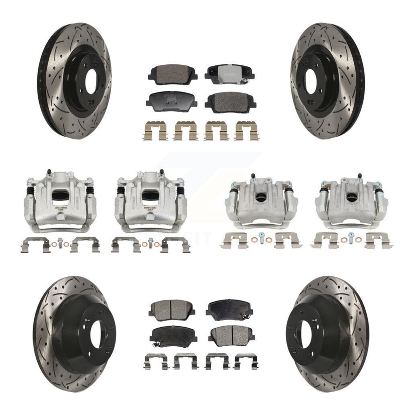 Transit Auto KCD-100680T Disc Brake Kit for 2013-2016 Hyundai Santa Fe Sport - Front and Rear product image