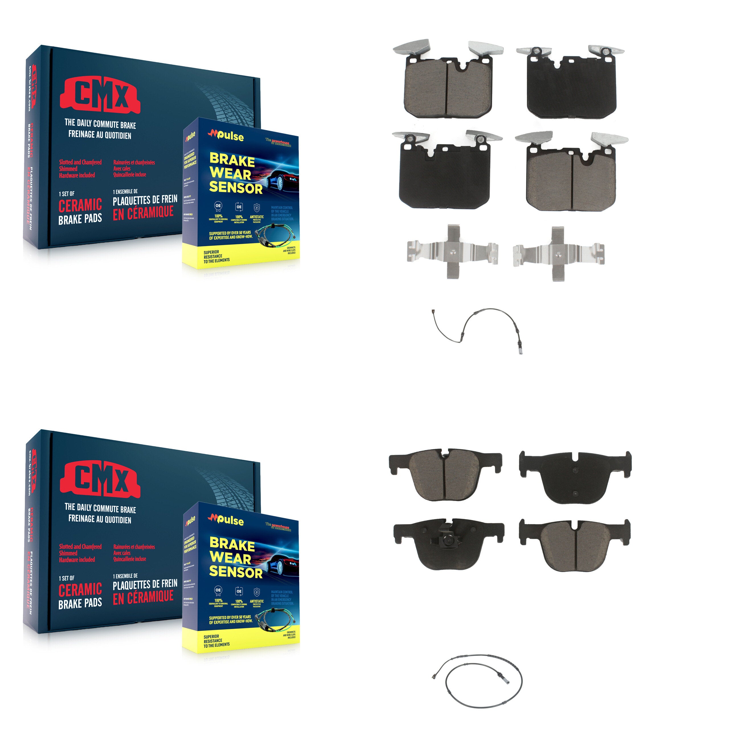 CMX KCW-100017 Disc Brake Pad for 2012-2020 BMW 440i, BMW 340i GT xDrive, BMW 440i Gran Coupe & more - Front and Rear product image