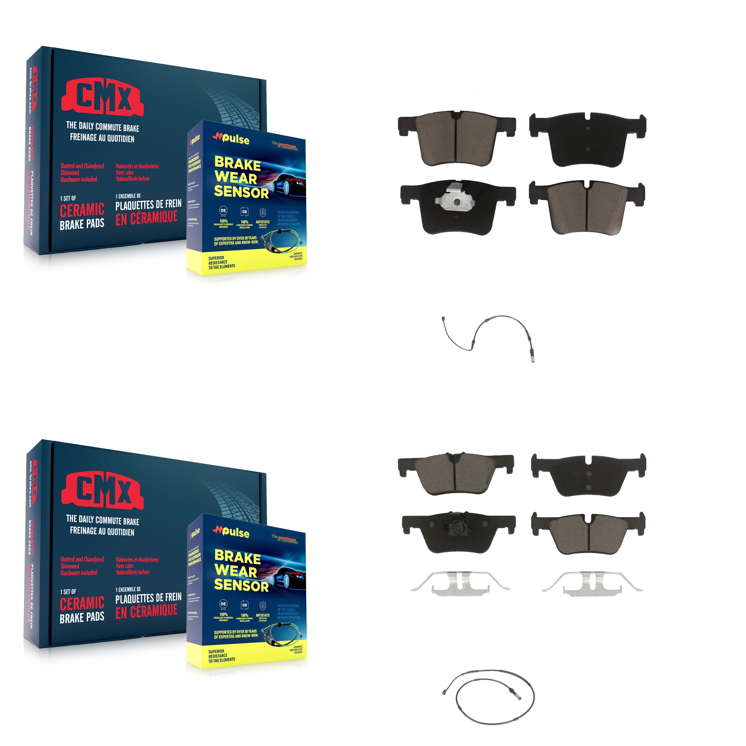 CMX KCW-100022 Disc Brake Pad for 2012-2018 BMW 328d, BMW 328d xDrive, BMW 320i xDrive & more - Front and Rear product image