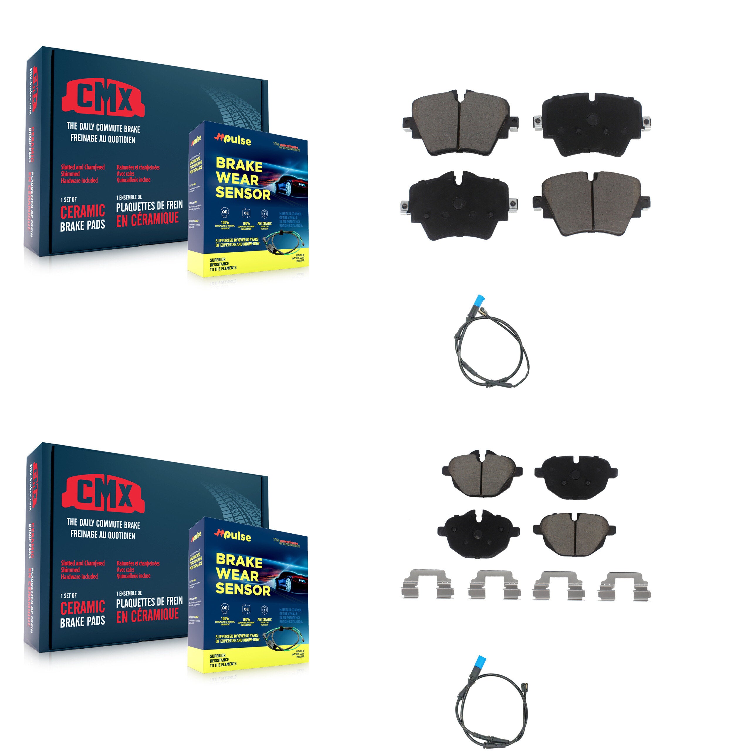 CMX KCW-100033 Disc Brake Pad for 2018-2021 BMW X3 - Front and Rear product image