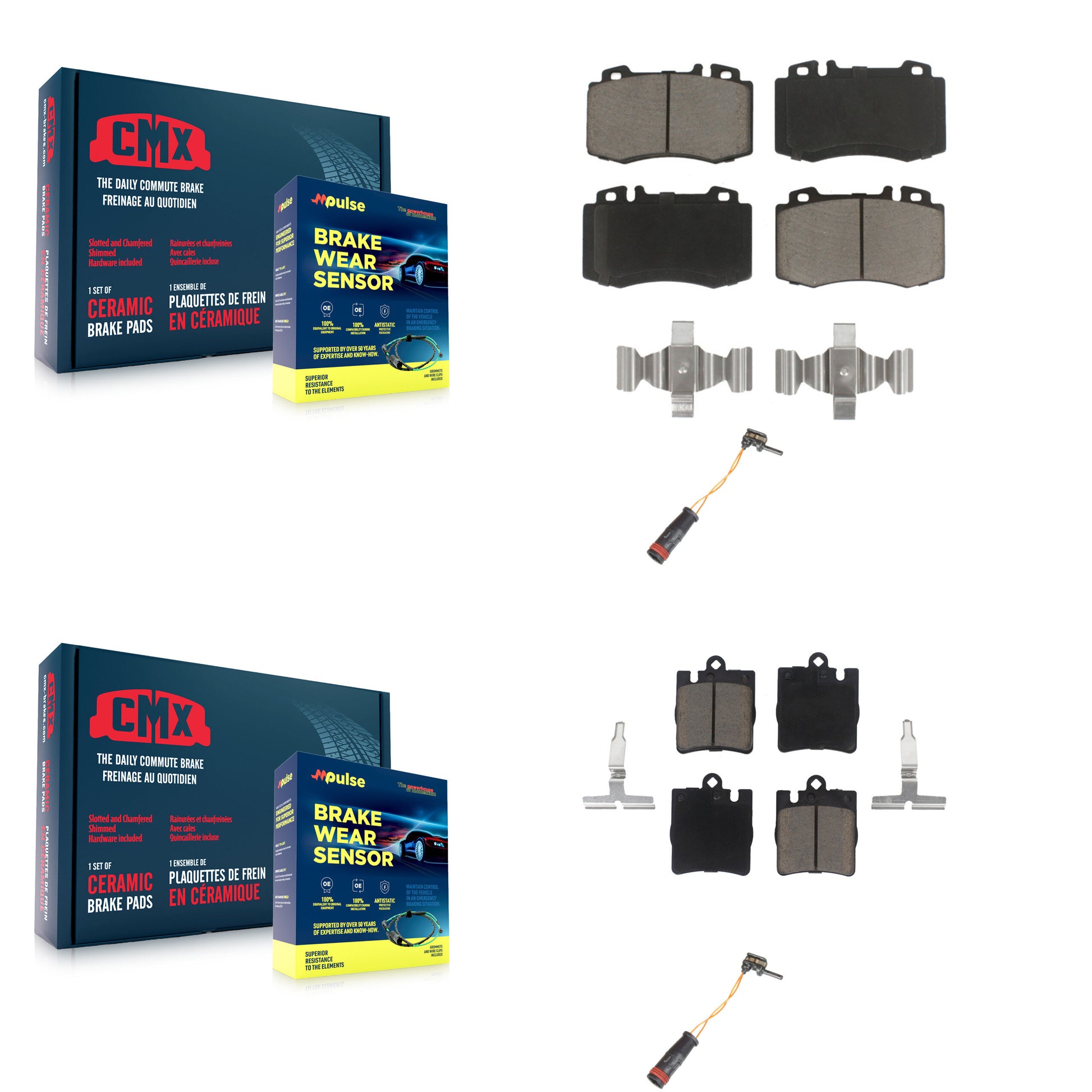CMX KCW-100034 Disc Brake Pad for 2003-2007 Mercedes-Benz C350, Mercedes-Benz SLK350, Mercedes-Benz C230 & more - Front and Rear product image
