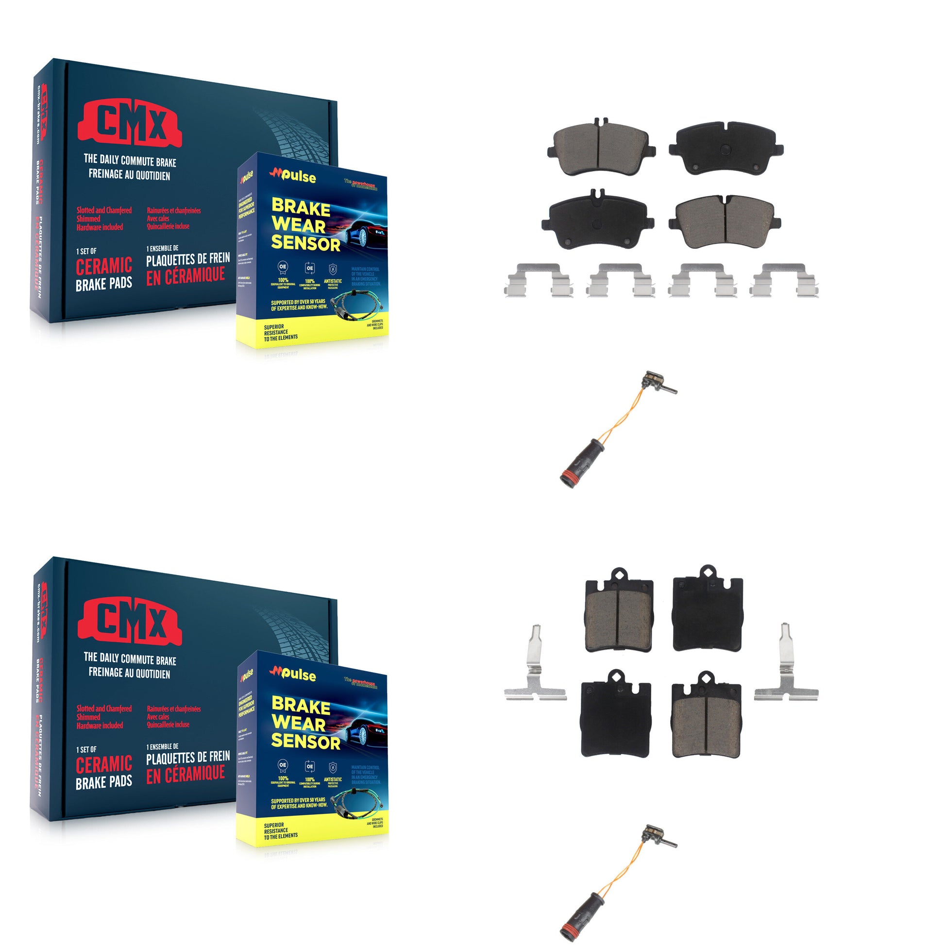 CMX KCW-100036 Disc Brake Pad for 2001-2007 Mercedes-Benz C280, Mercedes-Benz C350, Mercedes-Benz C320 & more - Front and Rear product image