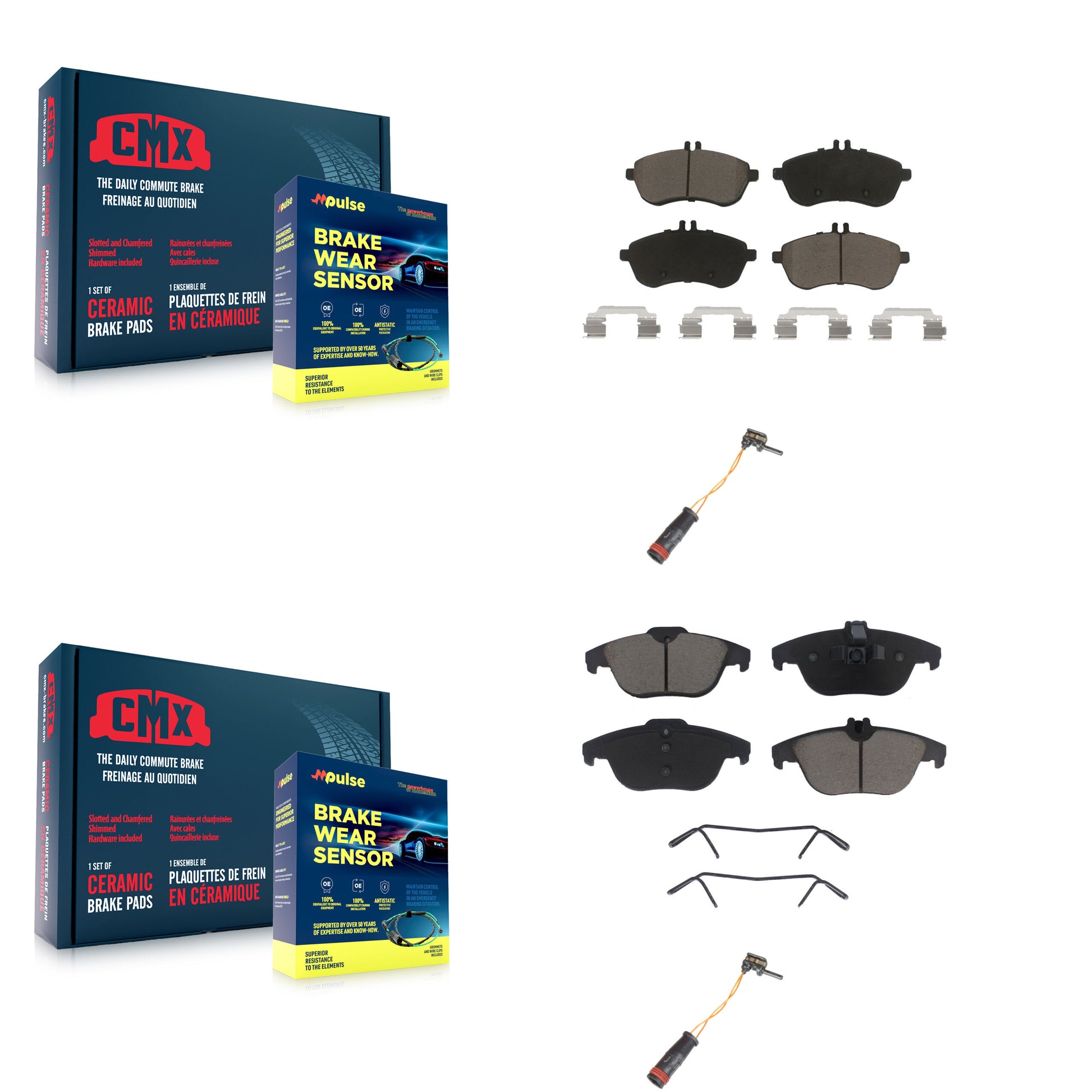 CMX KCW-100063 Disc Brake Pad for 2008-2015 Mercedes-Benz C250, Mercedes-Benz C300, Mercedes-Benz C230 - Front and Rear product image