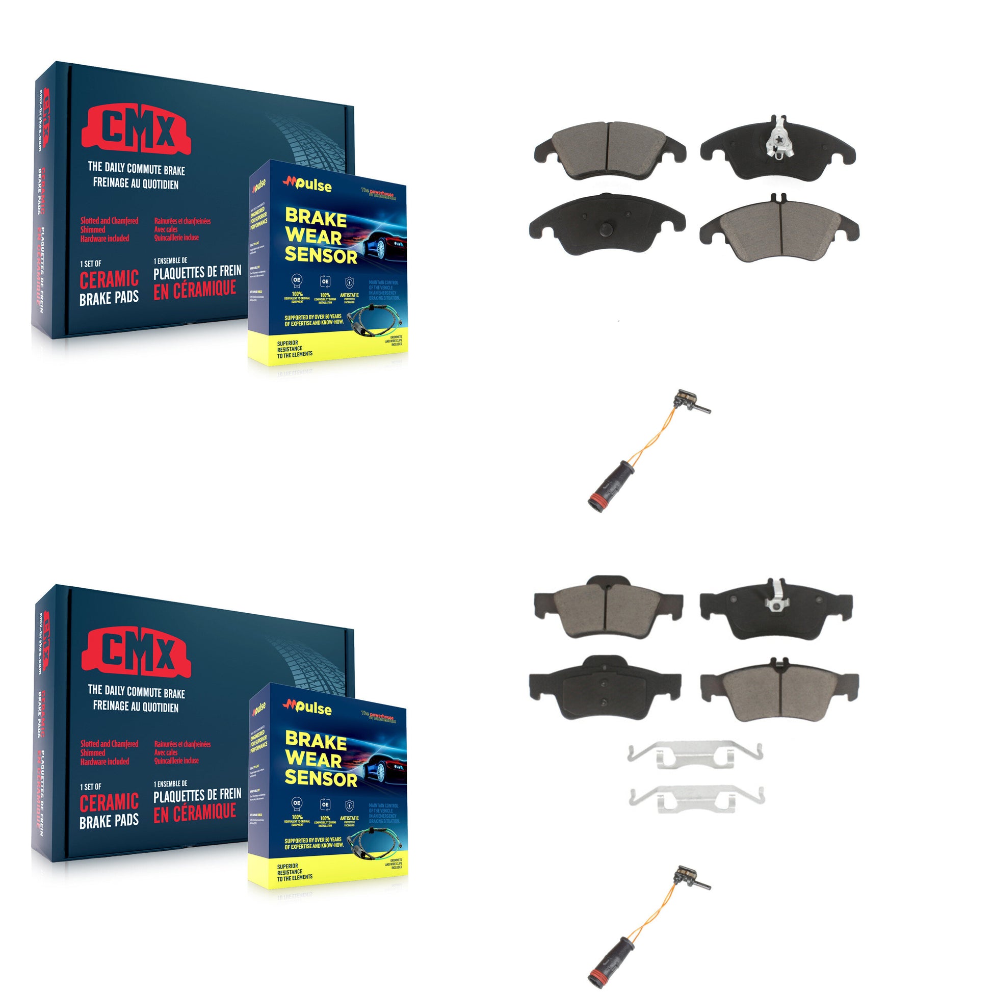 CMX KCW-100067 Disc Brake Pad for 2010-2016 Mercedes-Benz CLS400, Mercedes-Benz E350, Mercedes-Benz E250 & more - Front and Rear product image