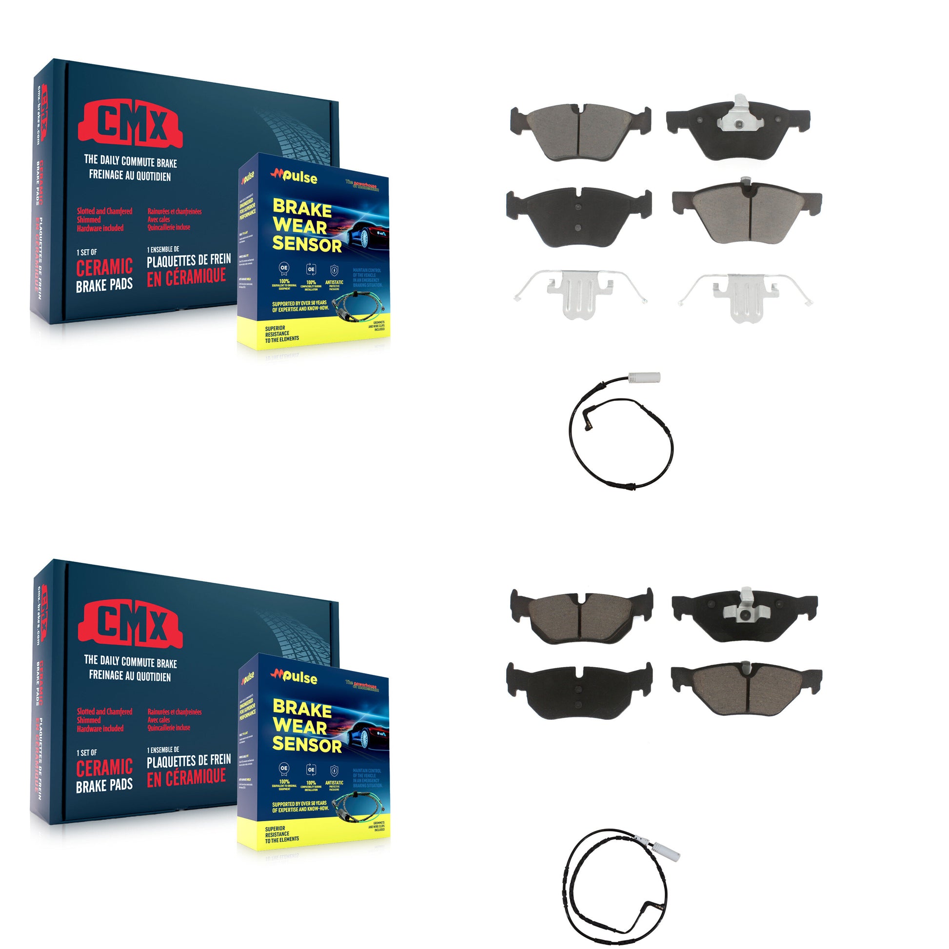 CMX KCW-100078 Disc Brake Pad for 2006-2010 BMW 128i, BMW 328i, BMW 323i & more - Front and Rear product image