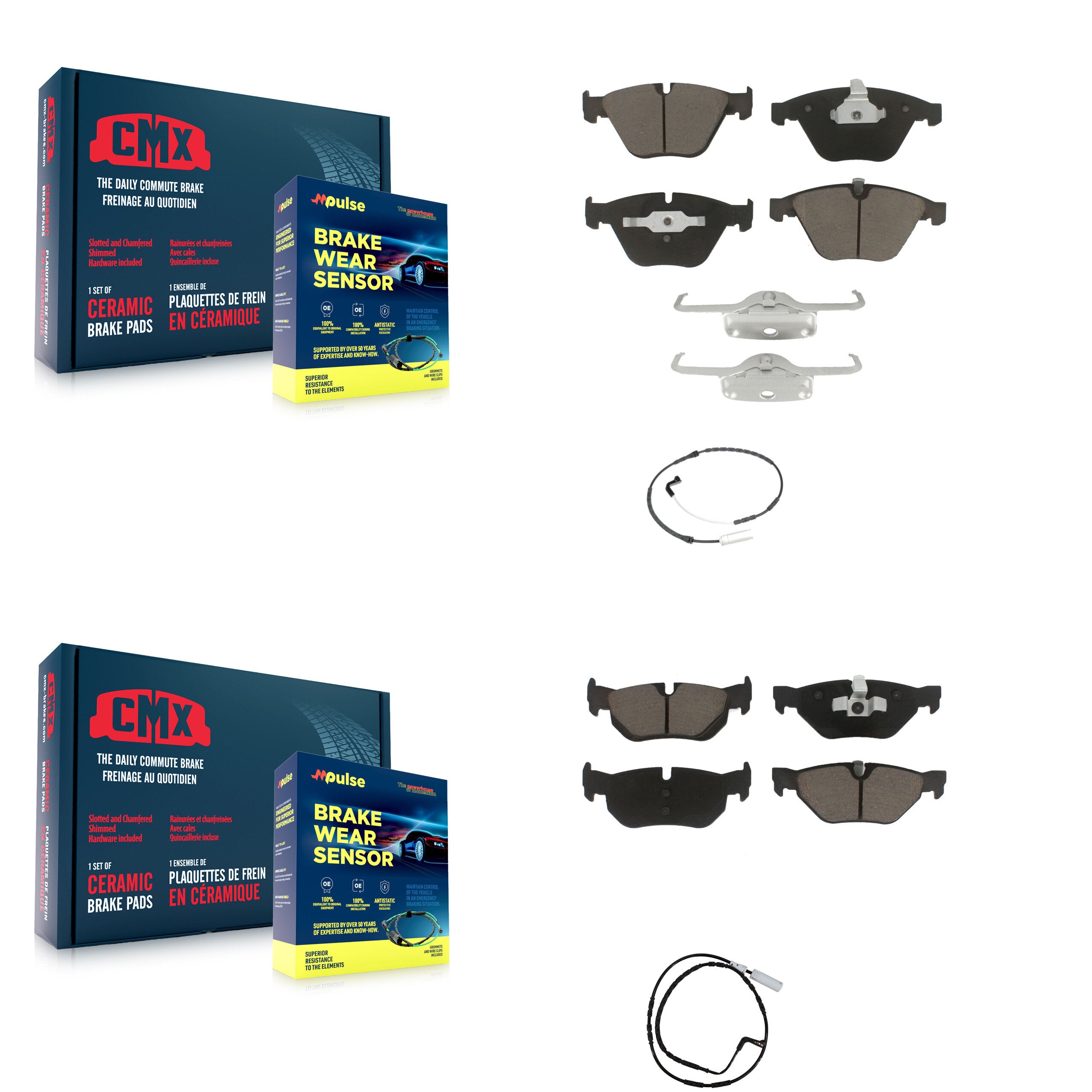 CMX KCW-100080 Disc Brake Pad for 2009-2010 BMW 328i xDrive - Front and Rear product image