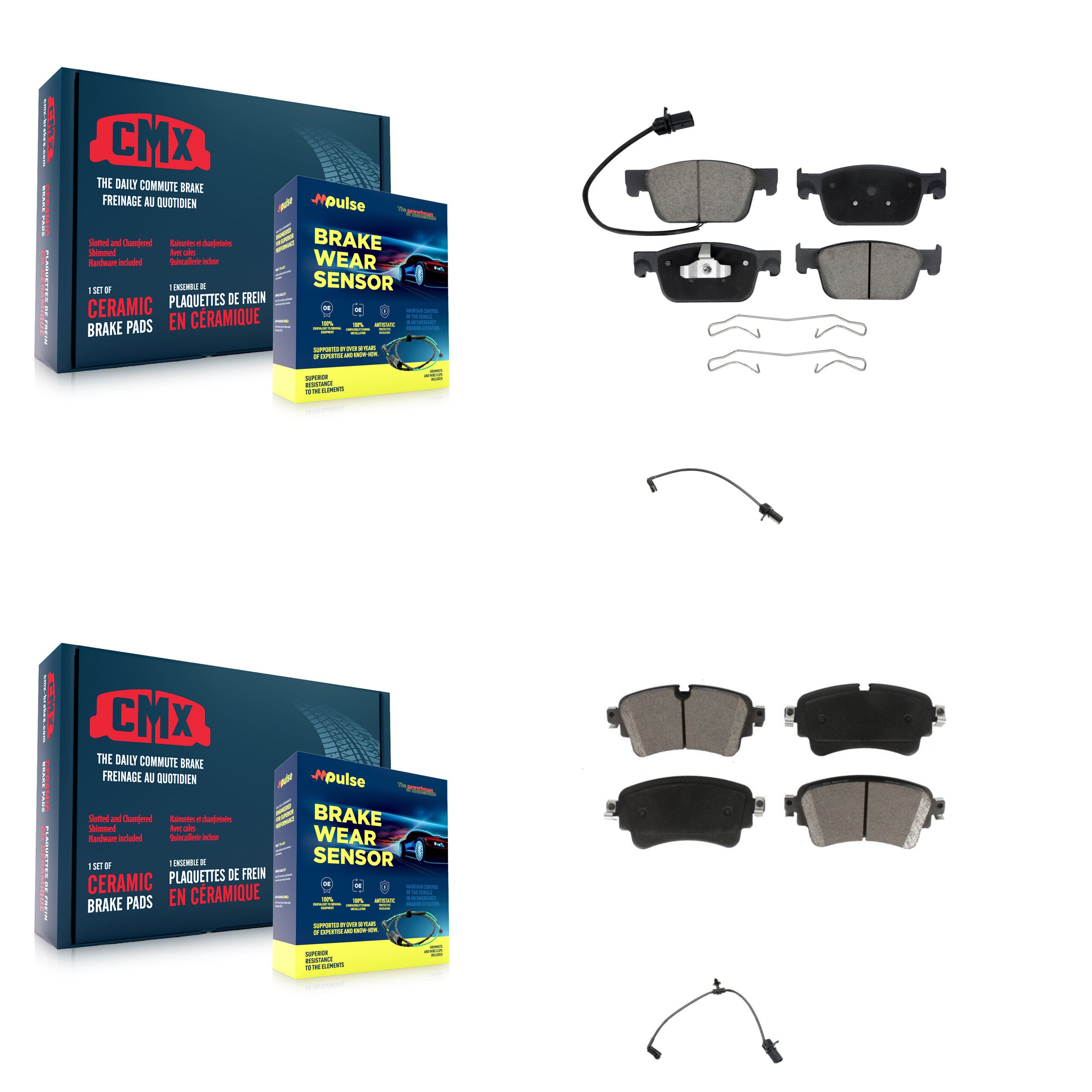 CMX KCW-100082 Disc Brake Pad for 2017-2019 Audi A4, Audi A4 Quattro, Audi A5 Quattro & more - Front and Rear product image