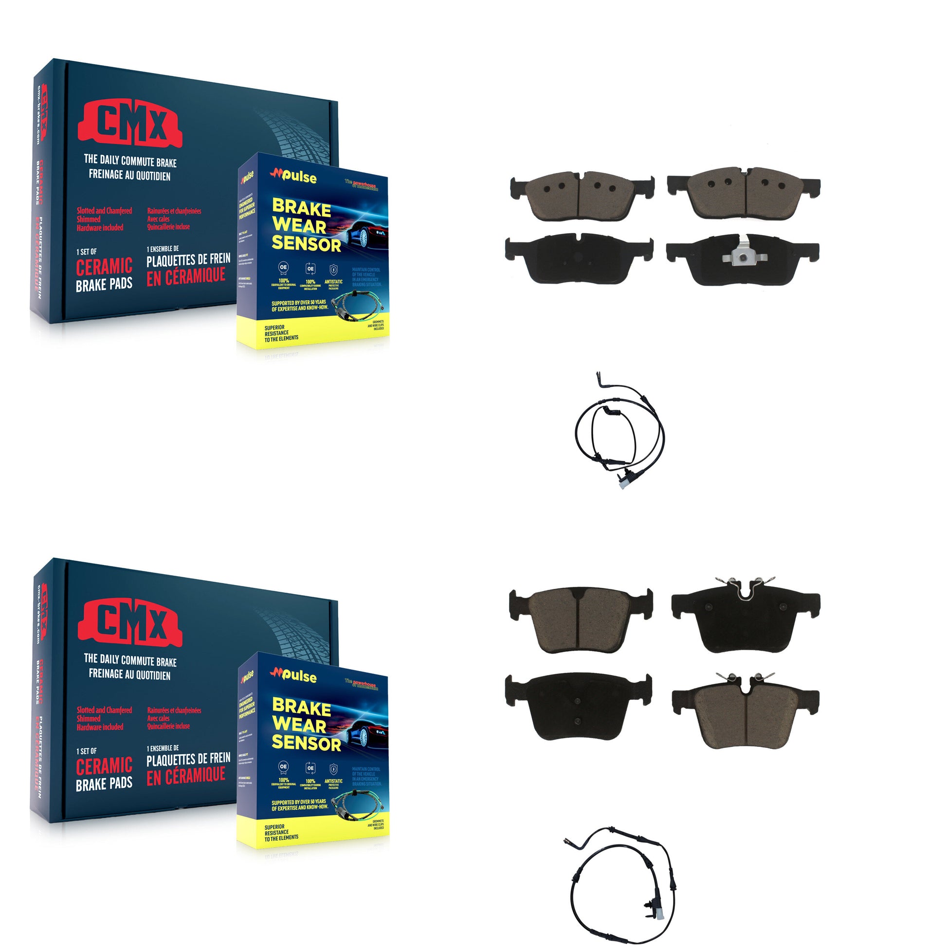 CMX KCW-100090 Disc Brake Pad for 2016-2019 Land Rover Discovery Sport - Front and Rear product image