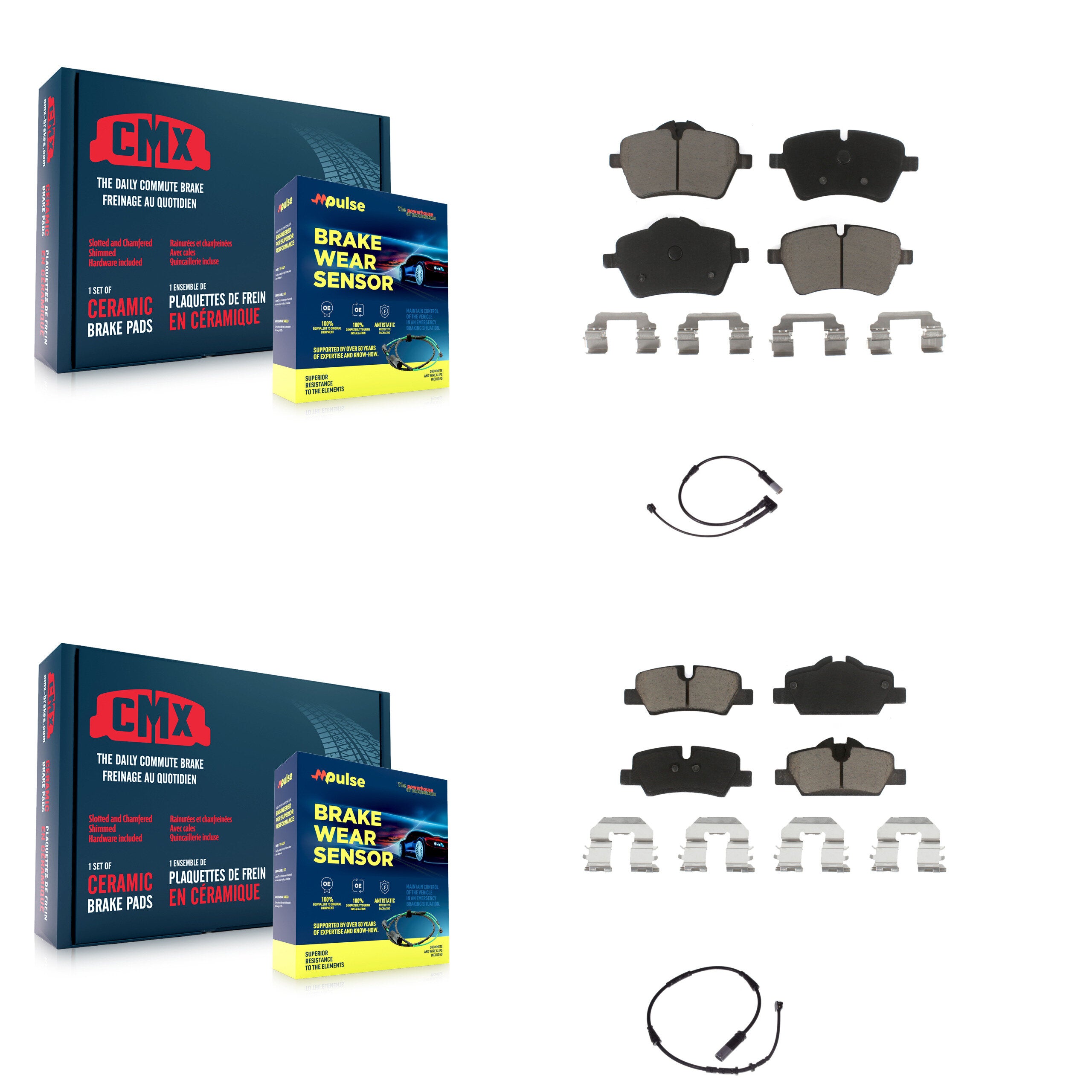 CMX KCW-100126 Disc Brake Pad for 2015-2016 Mini Cooper - Front and Rear product image