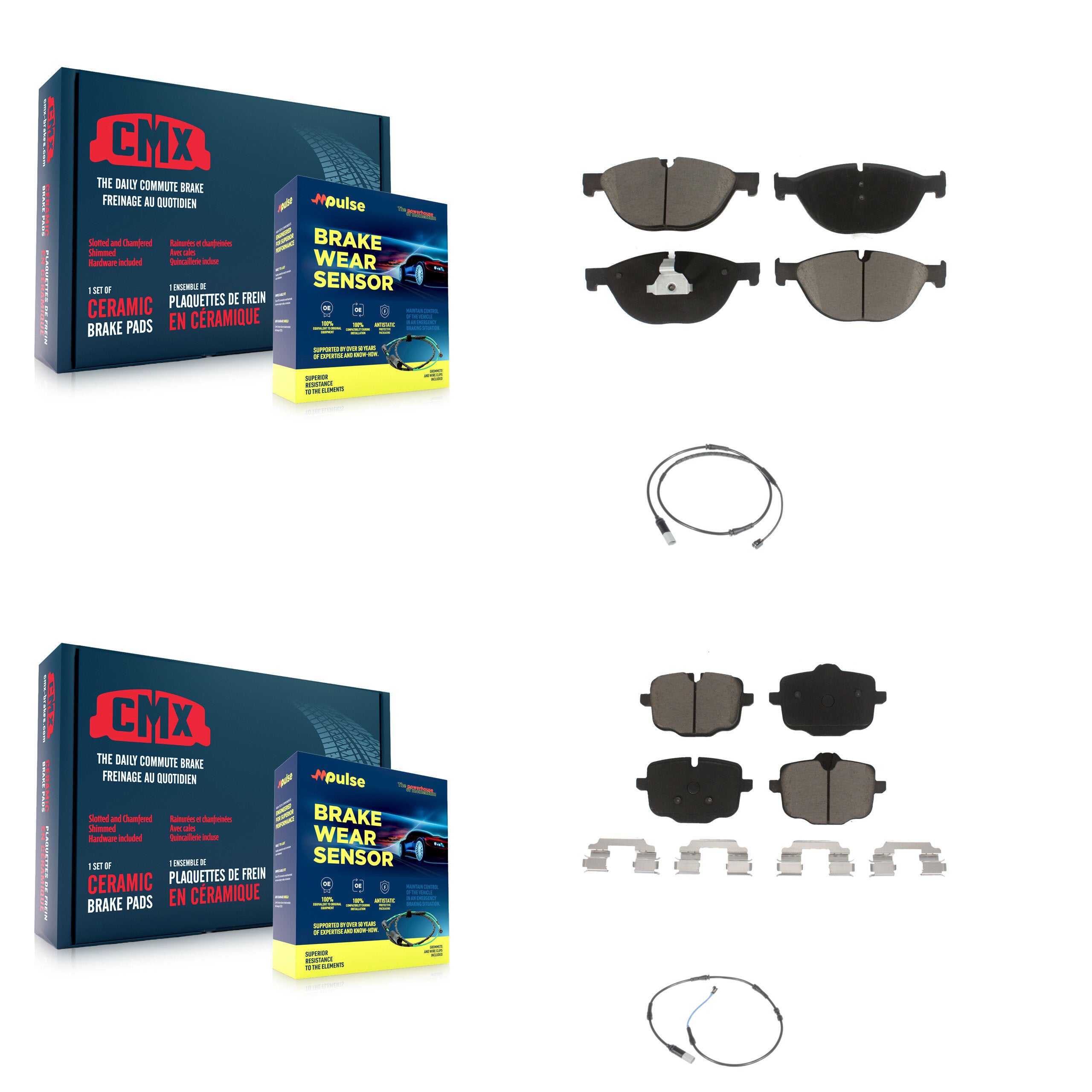 CMX KCW-100139 Disc Brake Pad for 2012-2019 BMW 650i Gran Coupe, BMW 650i xDrive, BMW 650i xDrive Gran Coupe & more - Front and Rear product image