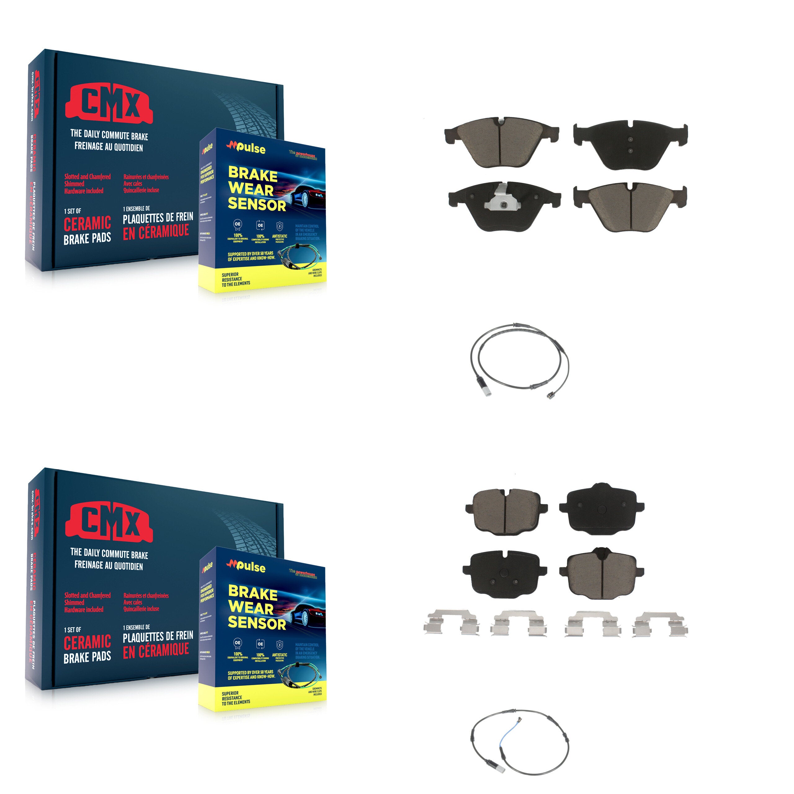 CMX KCW-100142 Disc Brake Pad for 2011-2019 BMW 640i, BMW 640i Gran Coupe, BMW 640i xDrive & more - Front and Rear product image