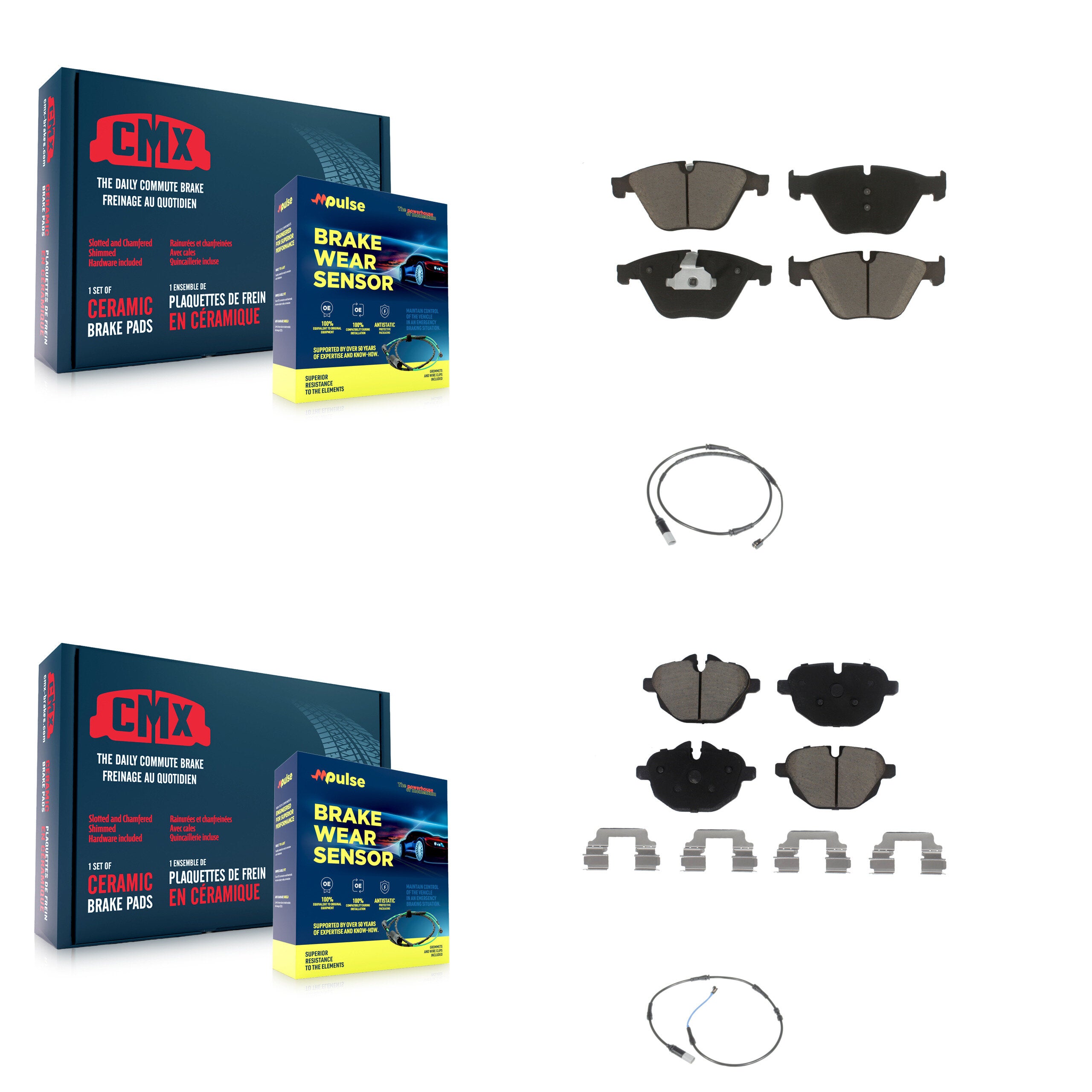 CMX KCW-100143 Disc Brake Pad for 2011-2016 BMW 528i, BMW 535d, BMW 535i & more - Front and Rear product image