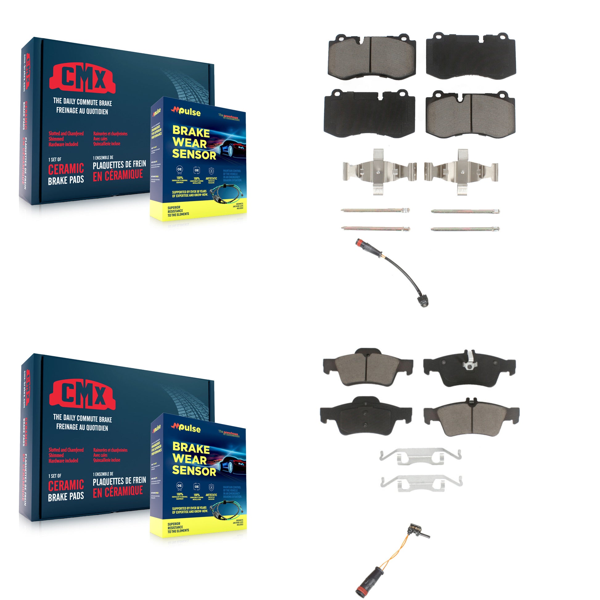CMX KCW-100146 Disc Brake Pad for 2007-2014 Mercedes-Benz CL600, Mercedes-Benz S550, Mercedes-Benz CL550 & more - Front and Rear product image