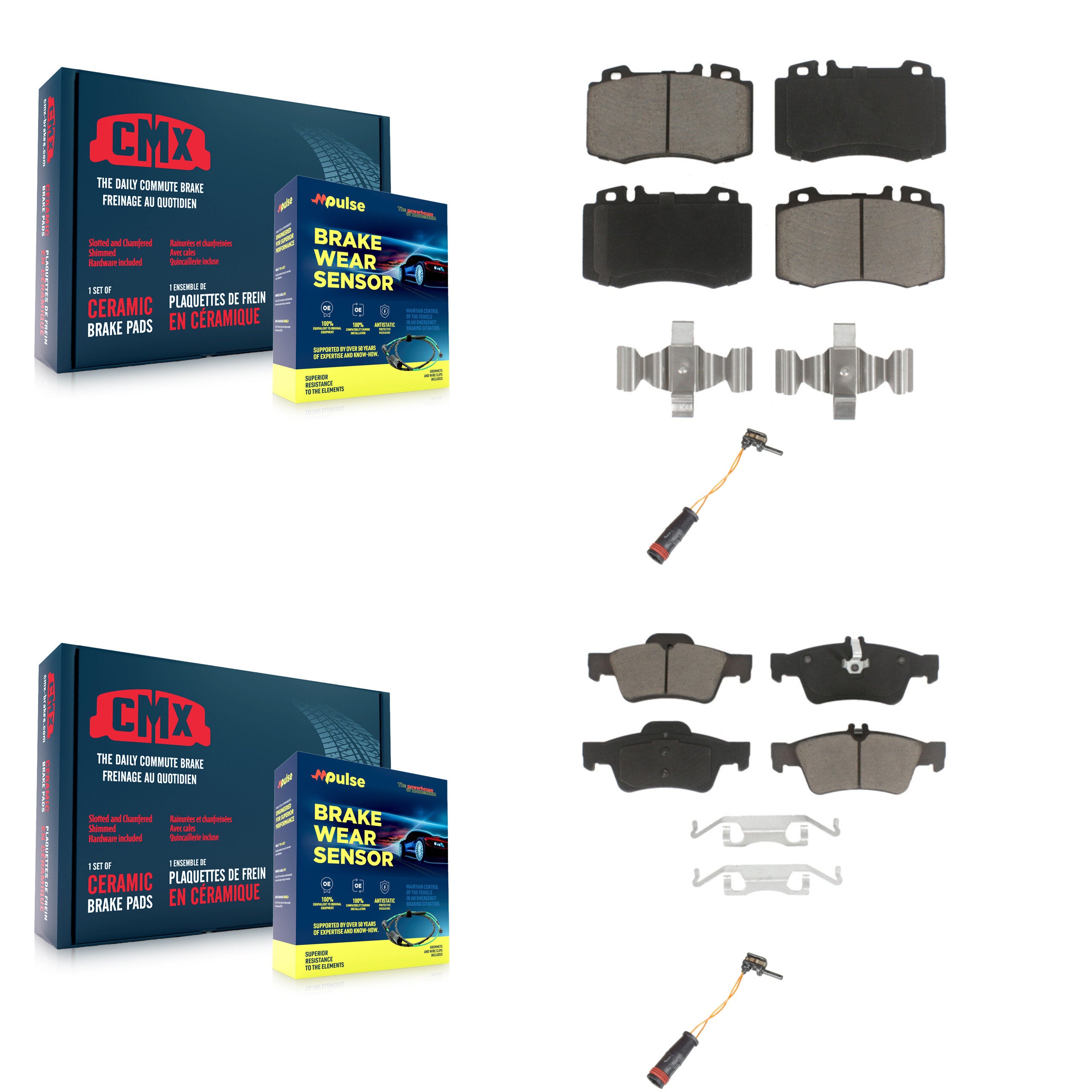 CMX KCW-100149 Disc Brake Pad for 2003-2009 Mercedes-Benz E350, Mercedes-Benz E550, Mercedes-Benz SL550 & more - Front and Rear product image