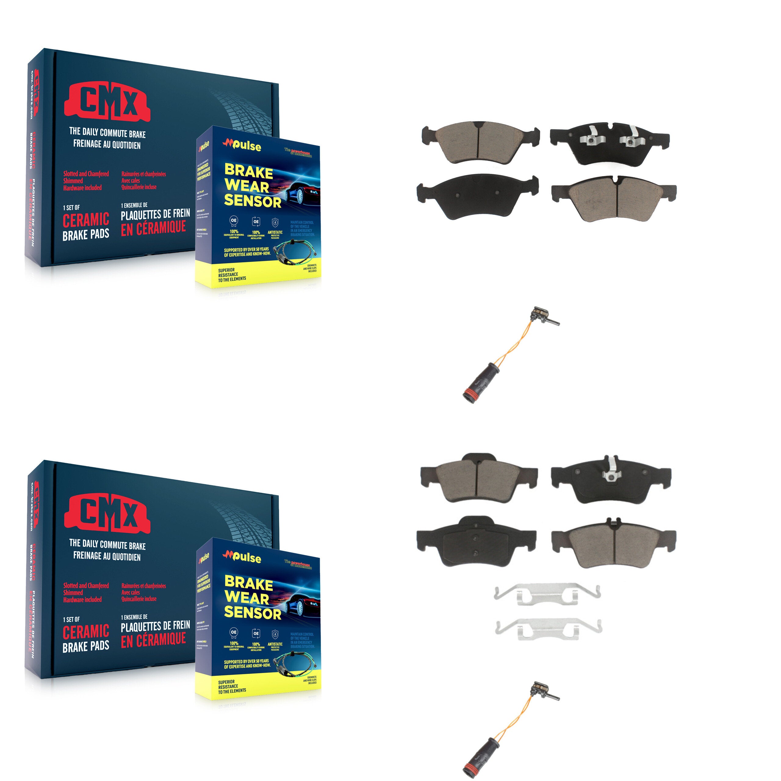 CMX KCW-100152 Disc Brake Pad for 2006-2009 Mercedes-Benz E350 - Front and Rear product image