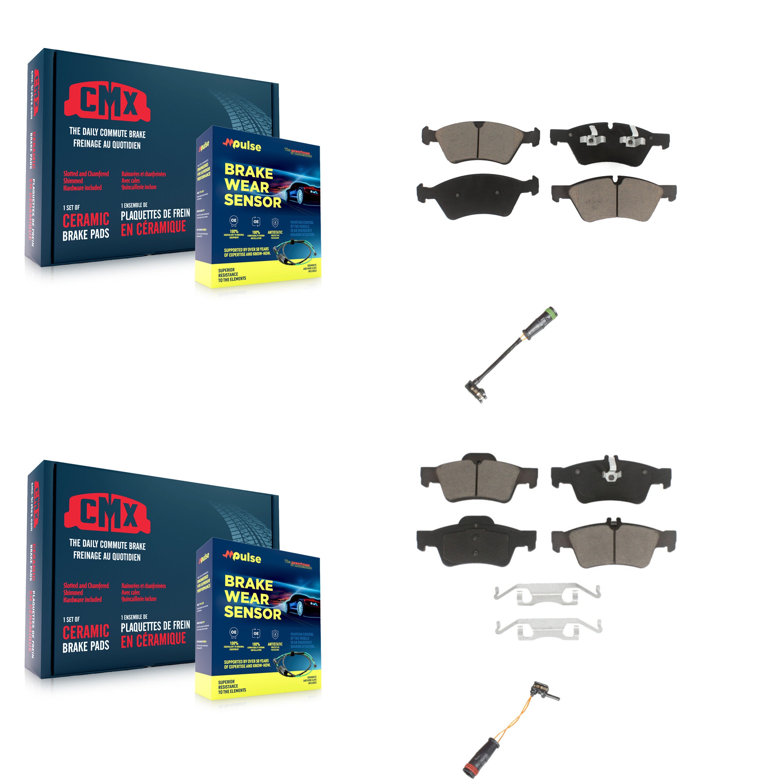 CMX KCW-100153 Disc Brake Pad for 2007-2009 Mercedes-Benz E550 - Front and Rear product image