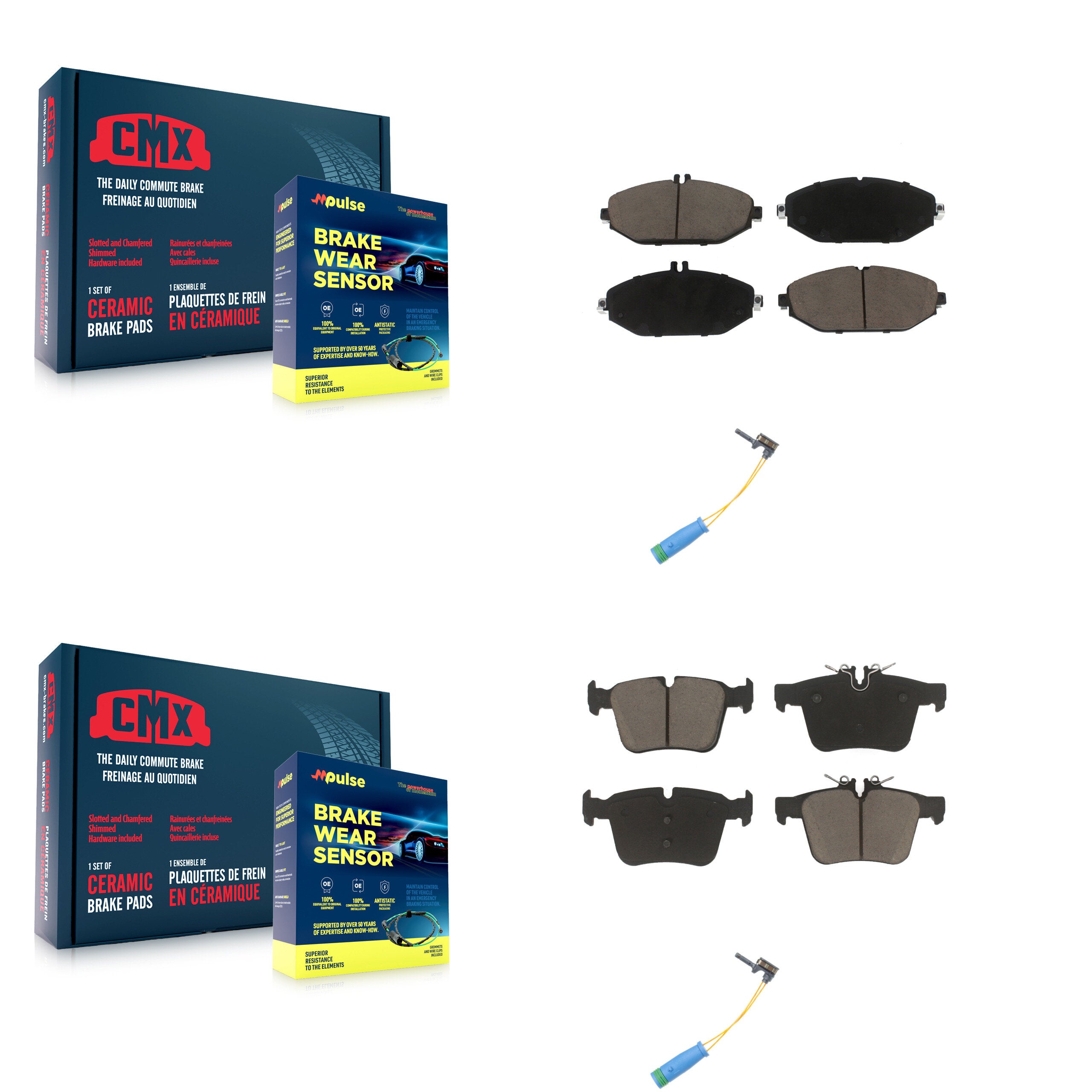 CMX KCW-100158 Disc Brake Pad for 2015-2021 Mercedes-Benz C300 - Front and Rear product image