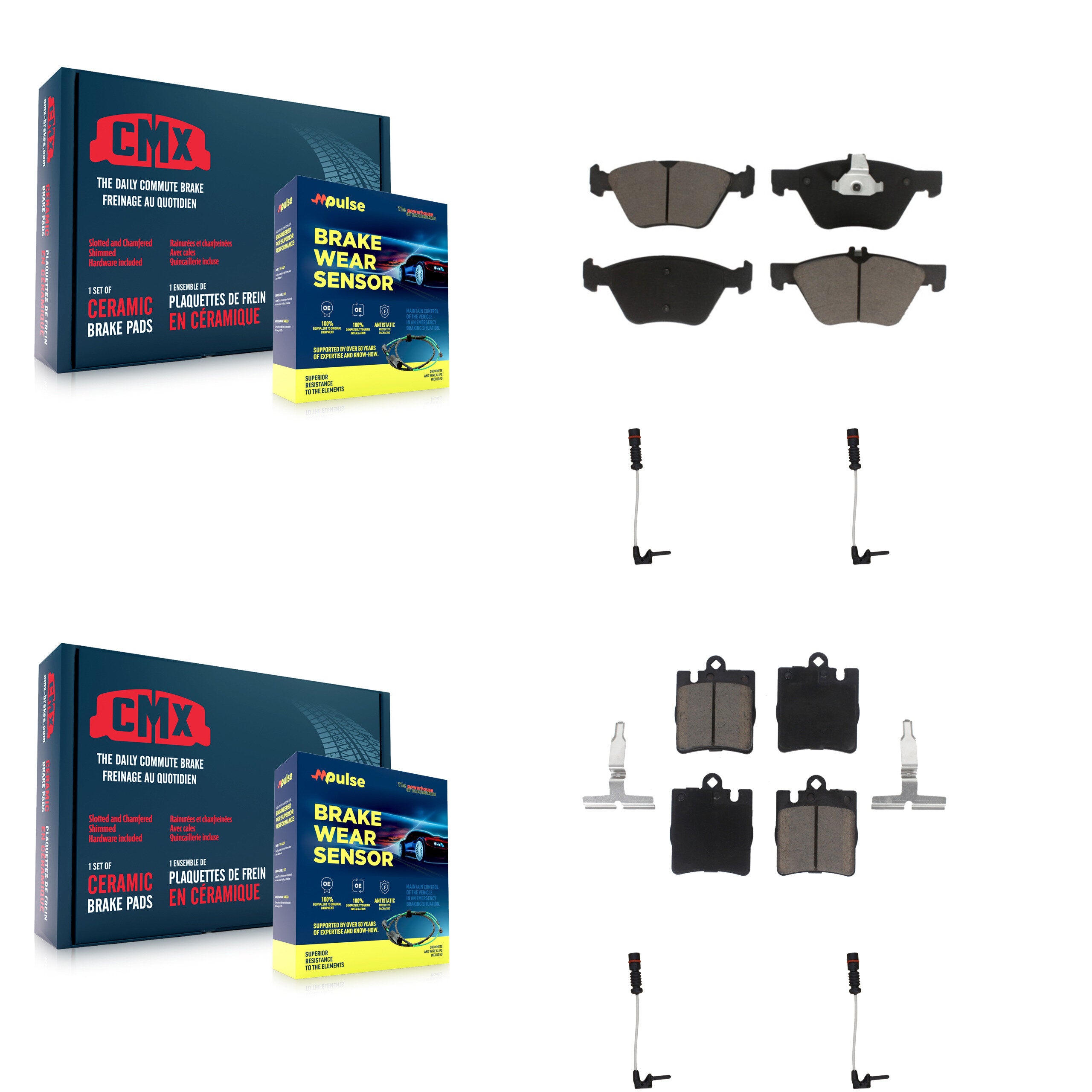 CMX KCW-100191 Disc Brake Pad for 1996-2002 Mercedes-Benz E430, Mercedes-Benz CLK320, Mercedes-Benz E320 - Front and Rear product image