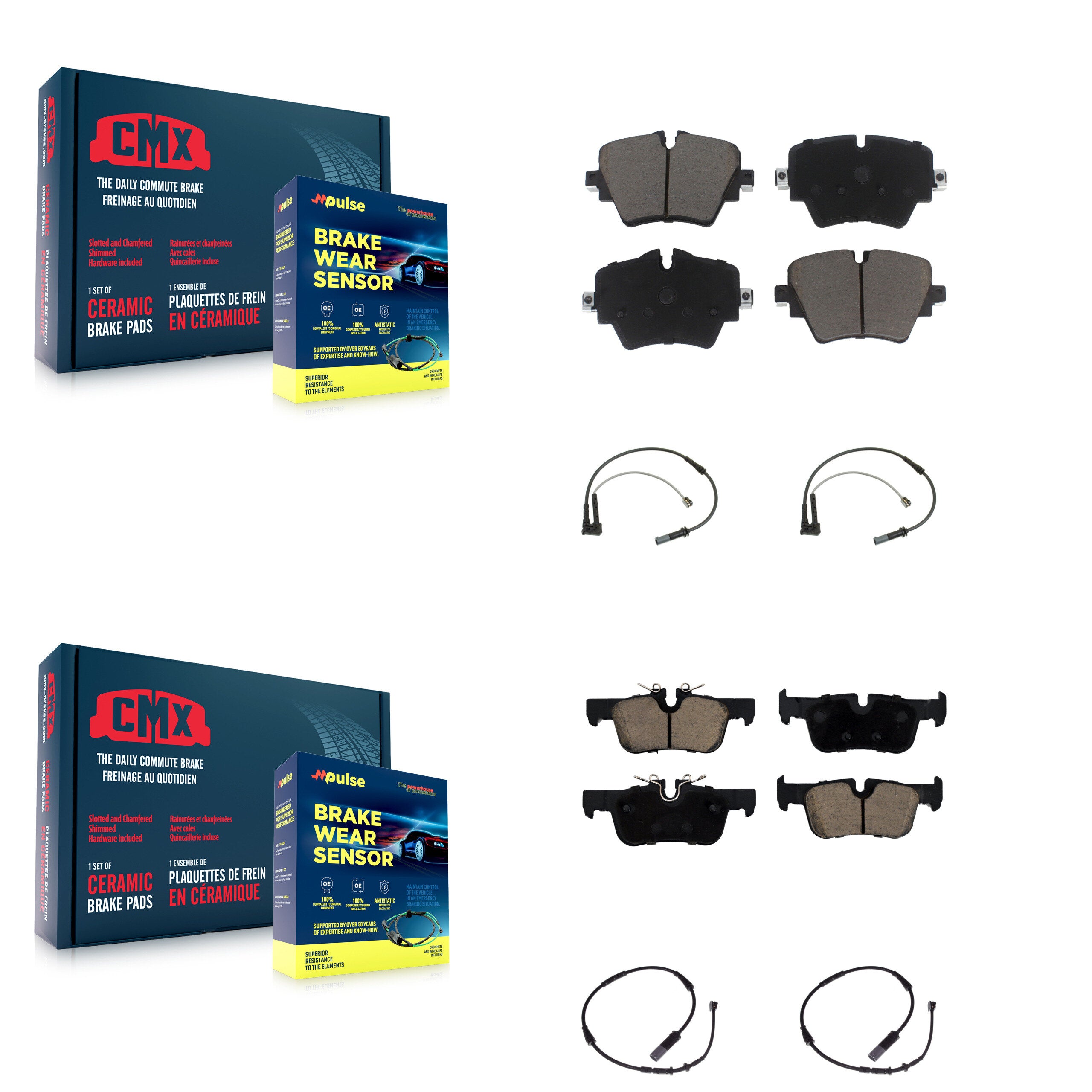 CMX KCW-100196 Disc Brake Pad for 2016-2022 BMW 228i Gran Coupe, BMW X1, BMW 228i xDrive Gran Coupe & more - Front and Rear product image