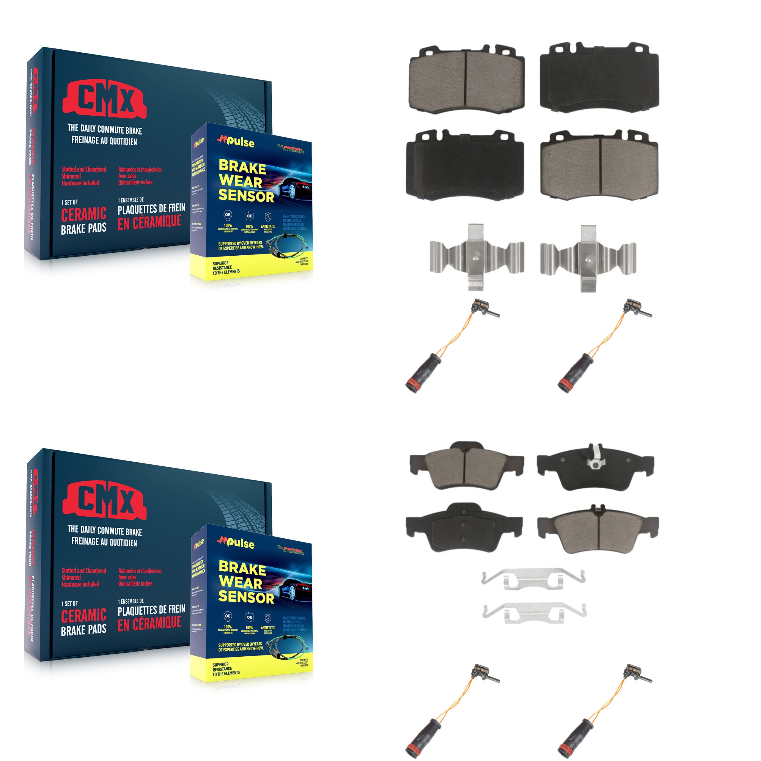 CMX KCW-100219 Disc Brake Pad for 2003-2009 Mercedes-Benz E350, Mercedes-Benz E550, Mercedes-Benz SL550 & more - Front and Rear product image