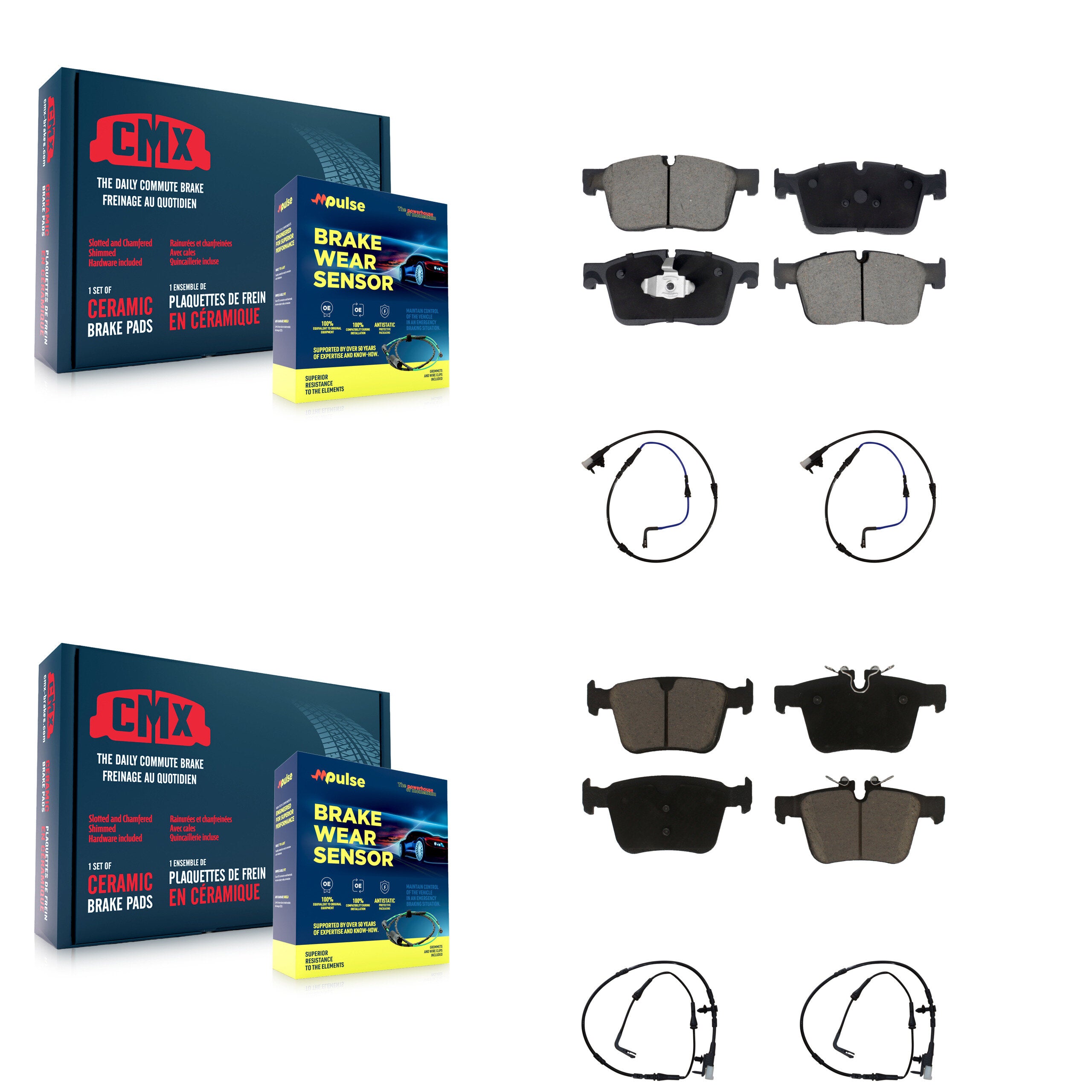 CMX KCW-100226 Disc Brake Pad for 2017-2020 Jaguar XE, Jaguar XF - Front and Rear product image