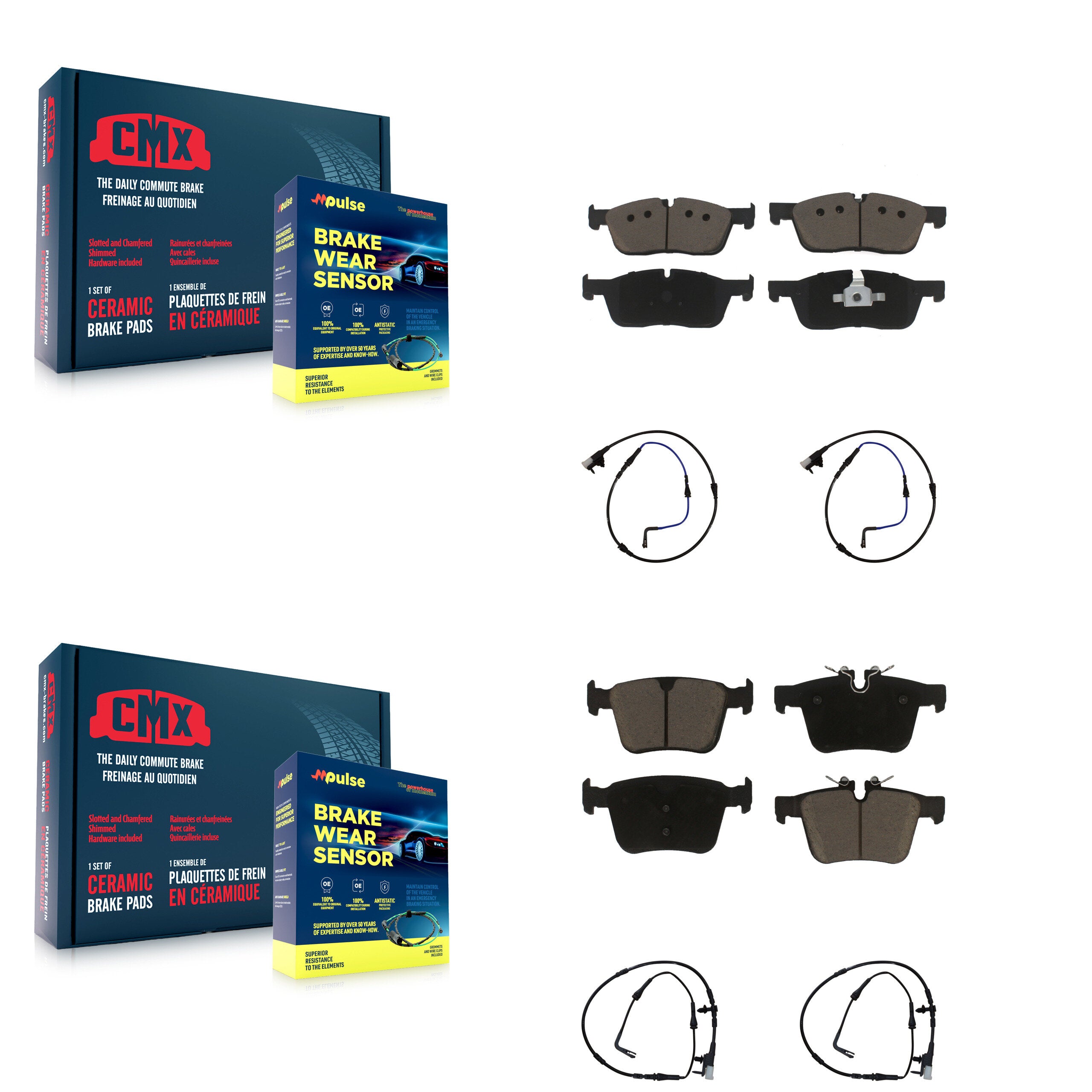 CMX KCW-100227 Disc Brake Pad for 2017-2024 Jaguar XF, Jaguar XE - Front and Rear product image