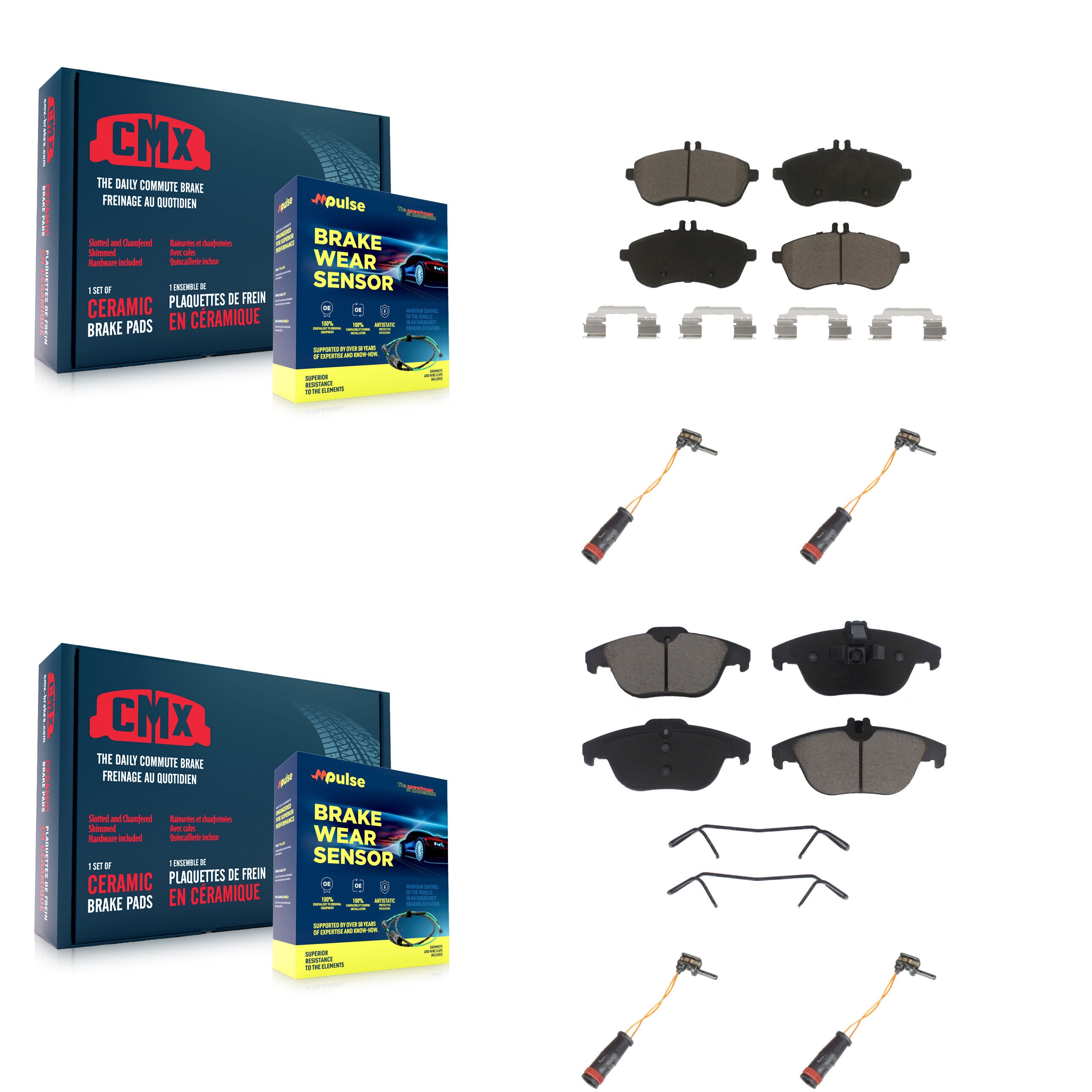 CMX KCW-100268 Disc Brake Pad for 2008-2015 Mercedes-Benz C250, Mercedes-Benz C300, Mercedes-Benz C230 - Front and Rear product image