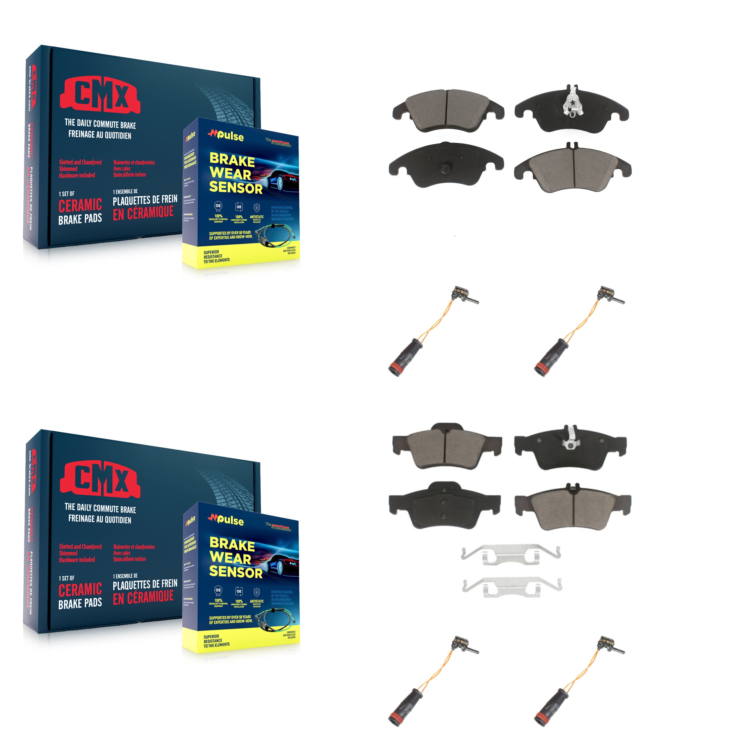CMX KCW-100272 Disc Brake Pad for 2010-2016 Mercedes-Benz CLS400, Mercedes-Benz E350, Mercedes-Benz E250 & more - Front and Rear product image