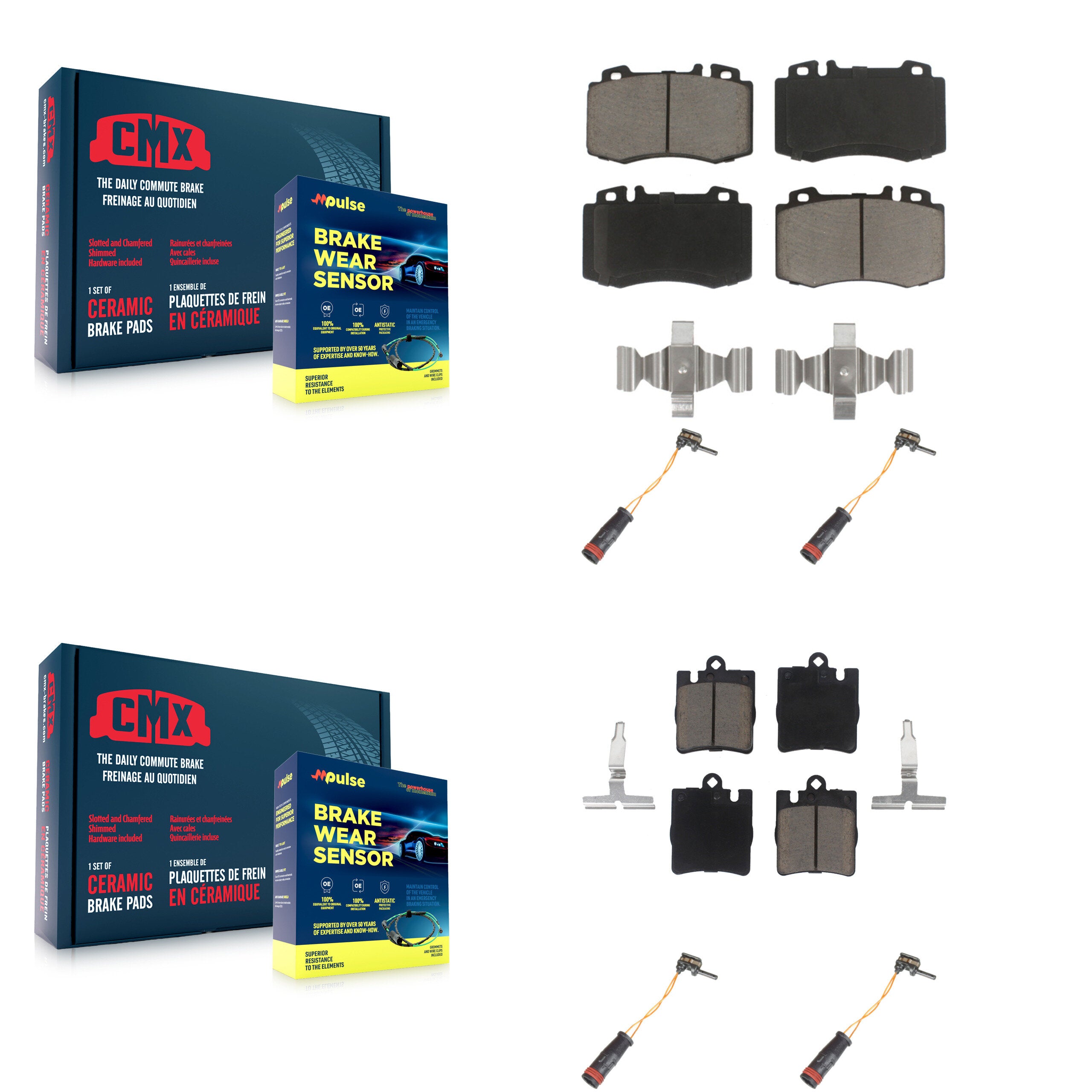 CMX KCW-100273 Disc Brake Pad for 2003-2007 Mercedes-Benz C350, Mercedes-Benz SLK350, Mercedes-Benz C230 & more - Front and Rear product image