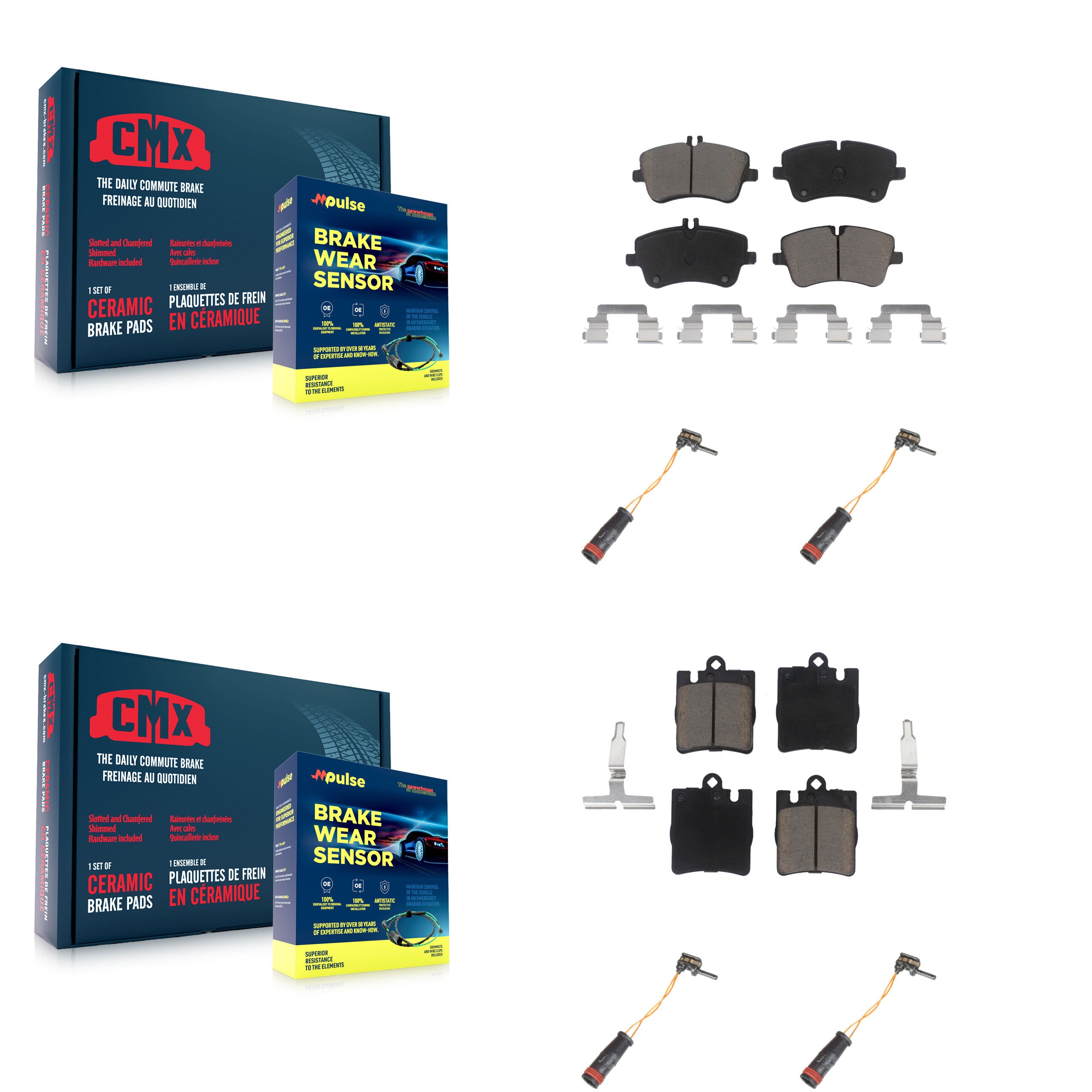 CMX KCW-100275 Disc Brake Pad for 2001-2007 Mercedes-Benz C280, Mercedes-Benz C350, Mercedes-Benz C320 & more - Front and Rear product image