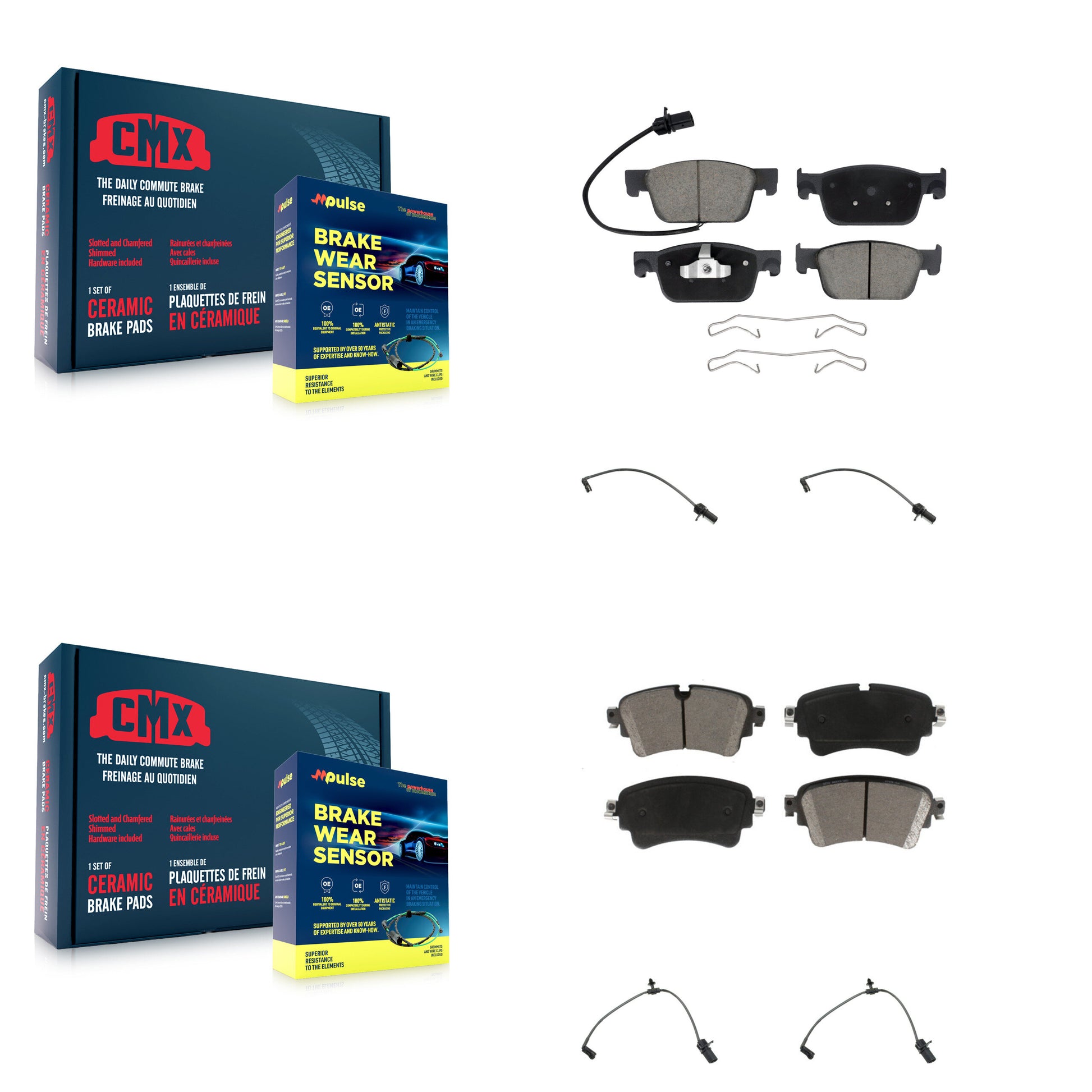 CMX KCW-100279 Disc Brake Pad for 2017-2019 Audi A4, Audi A4 Quattro, Audi A5 Quattro & more - Front and Rear product image