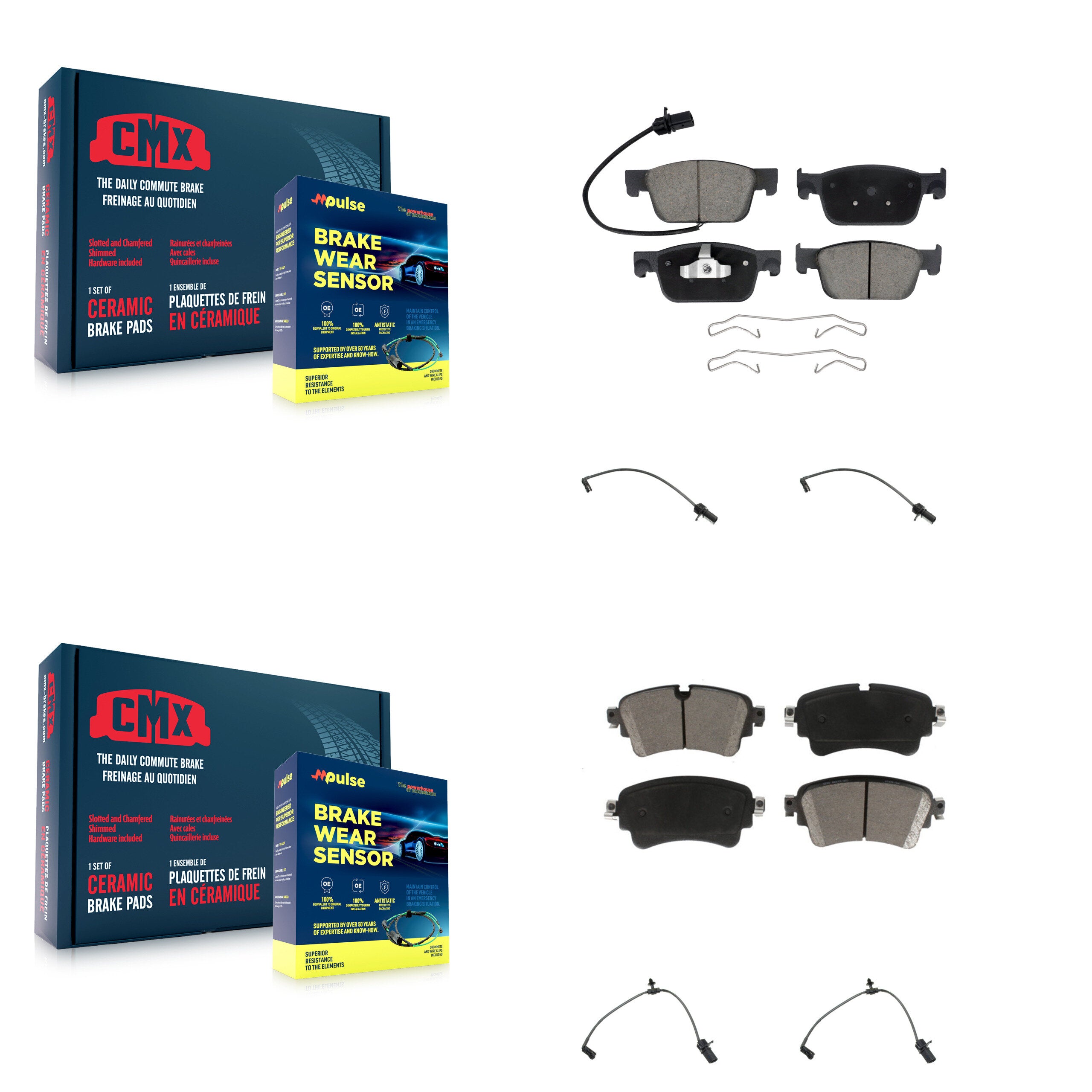 CMX KCW-100279 Disc Brake Pad for 2017-2019 Audi A4, Audi A4 Quattro, Audi A5 Quattro & more - Front and Rear product image