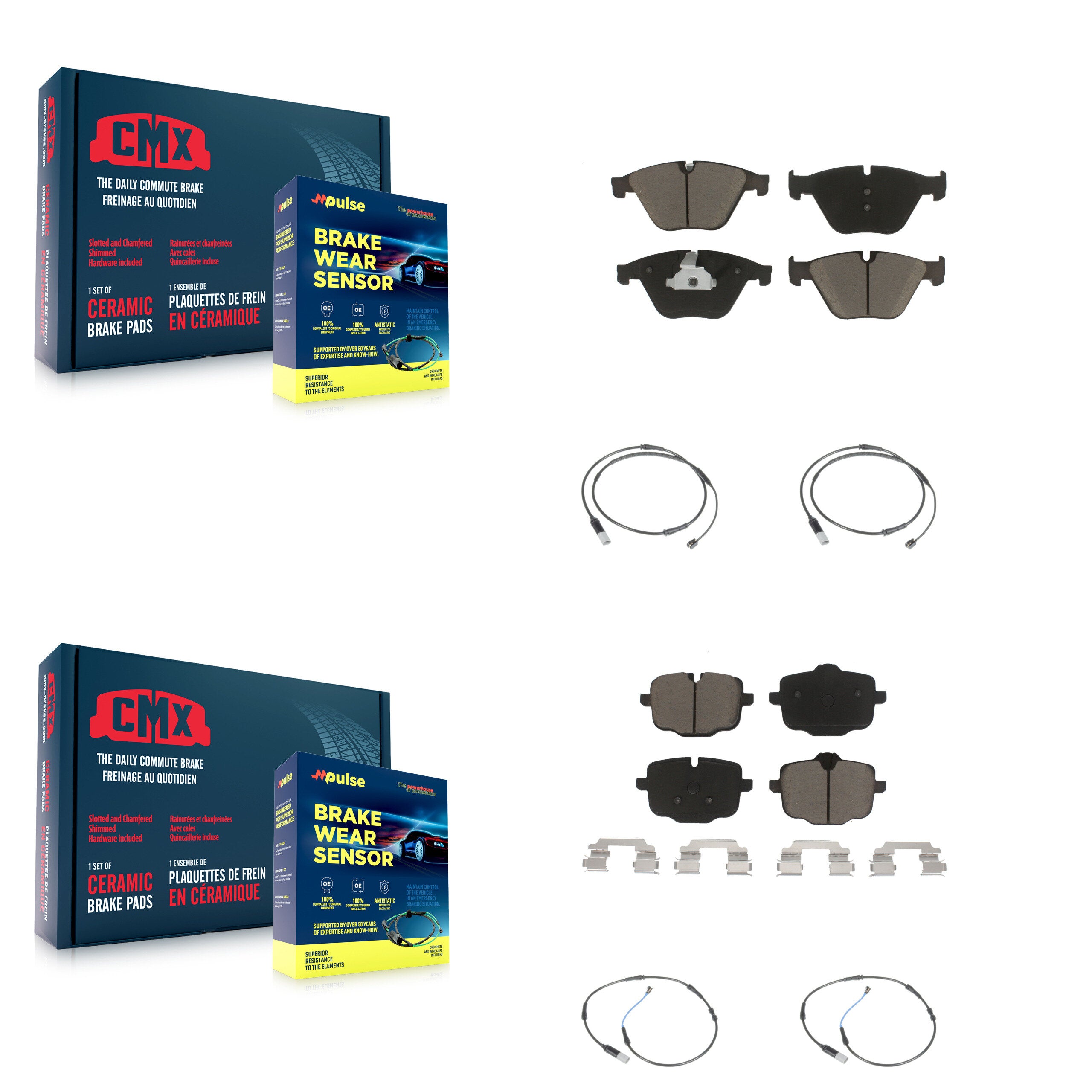 CMX KCW-100286 Disc Brake Pad for 2011-2019 BMW 640i, BMW 640i Gran Coupe, BMW 640i xDrive & more - Front and Rear product image
