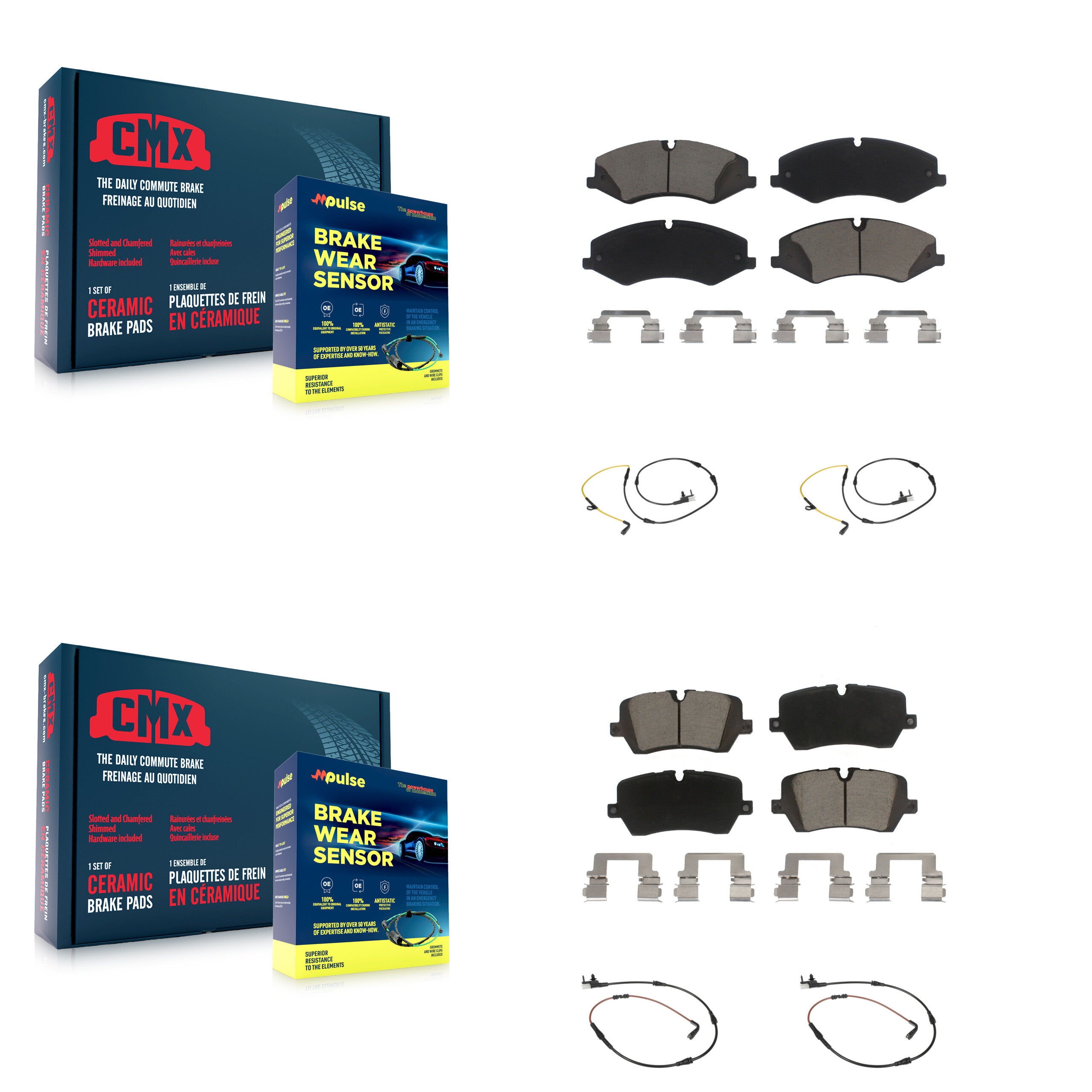 CMX KCW-100294 Disc Brake Pad for 2014-2017 Land Rover Discovery, Land Rover Range Rover, Land Rover Range Rover Sport - Front and Rear product image