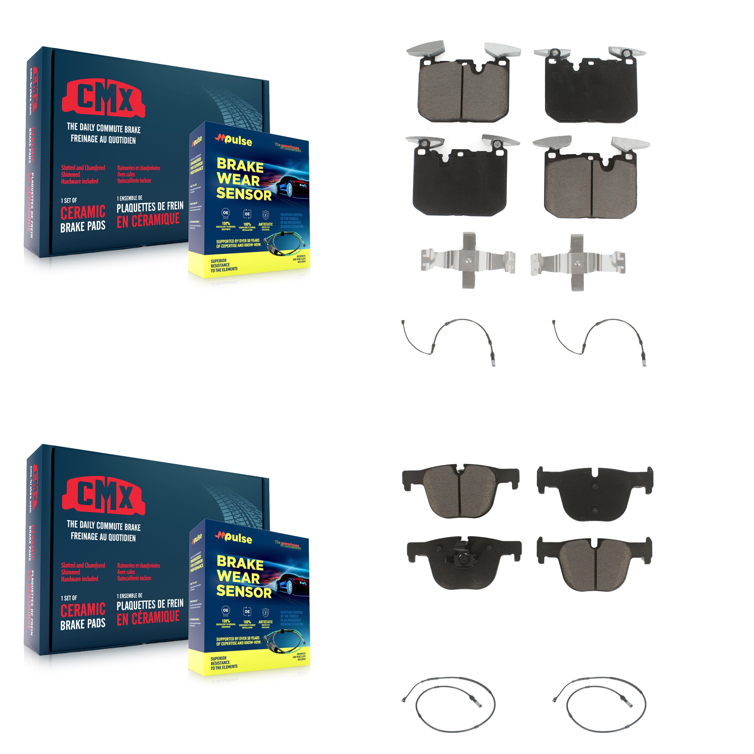 CMX KCW-100296 Disc Brake Pad for 2012-2020 BMW 440i, BMW 340i GT xDrive, BMW 440i Gran Coupe & more - Front and Rear product image