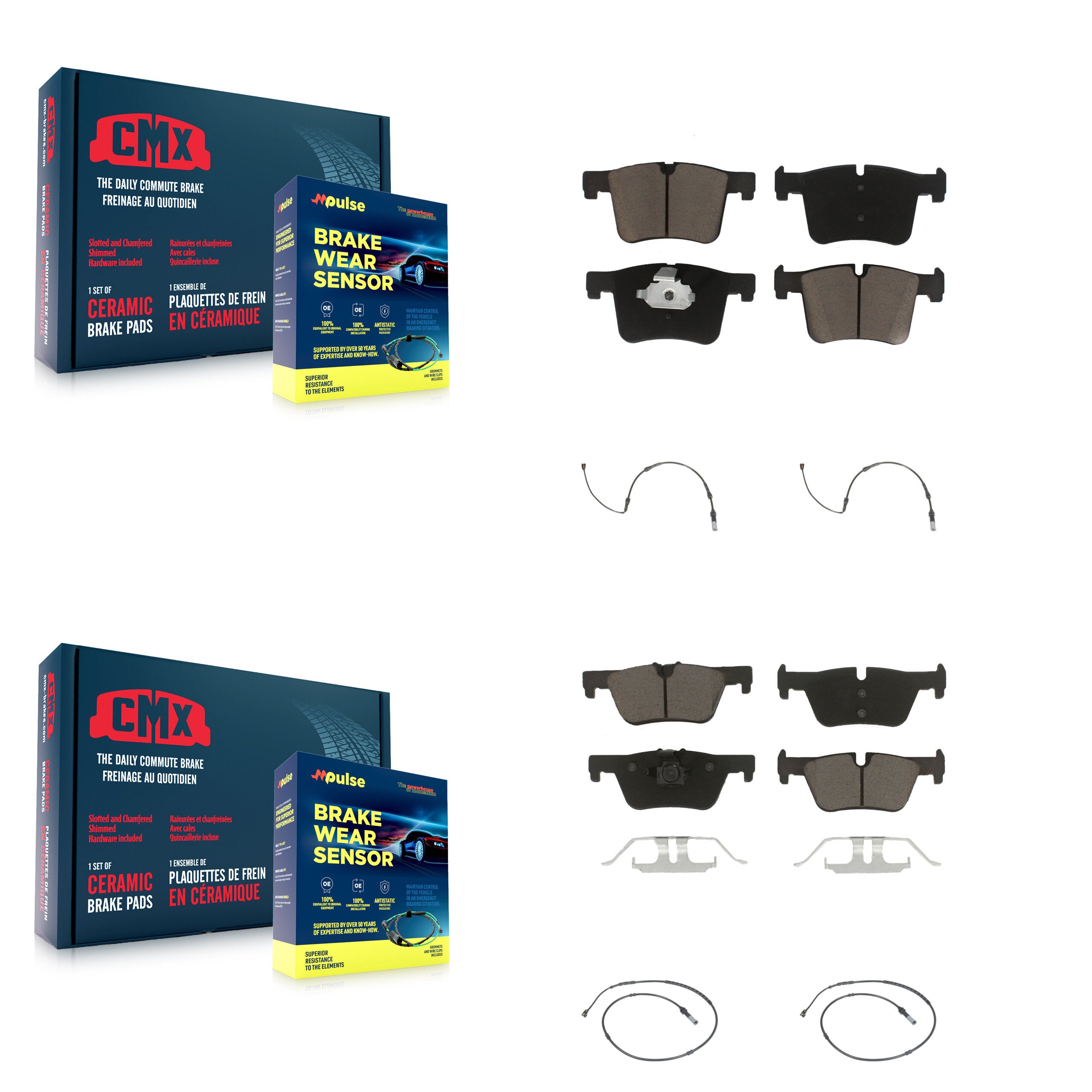 CMX KCW-100299 Disc Brake Pad for 2012-2018 BMW 328d, BMW 328d xDrive, BMW 320i xDrive & more - Front and Rear product image