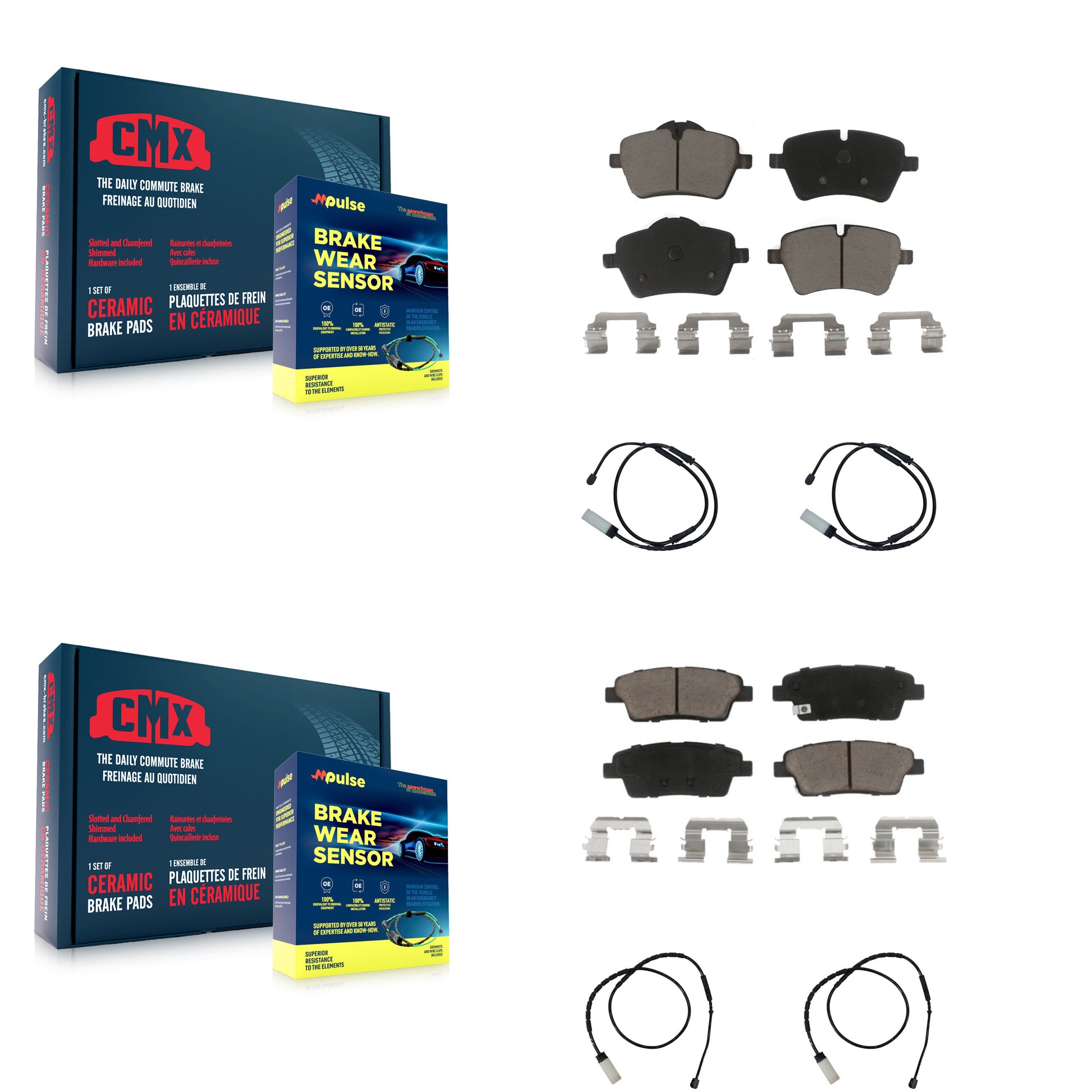 CMX KCW-100302 Disc Brake Pad for 2012-2016 Mini Cooper Paceman, Mini Cooper Countryman - Front and Rear product image