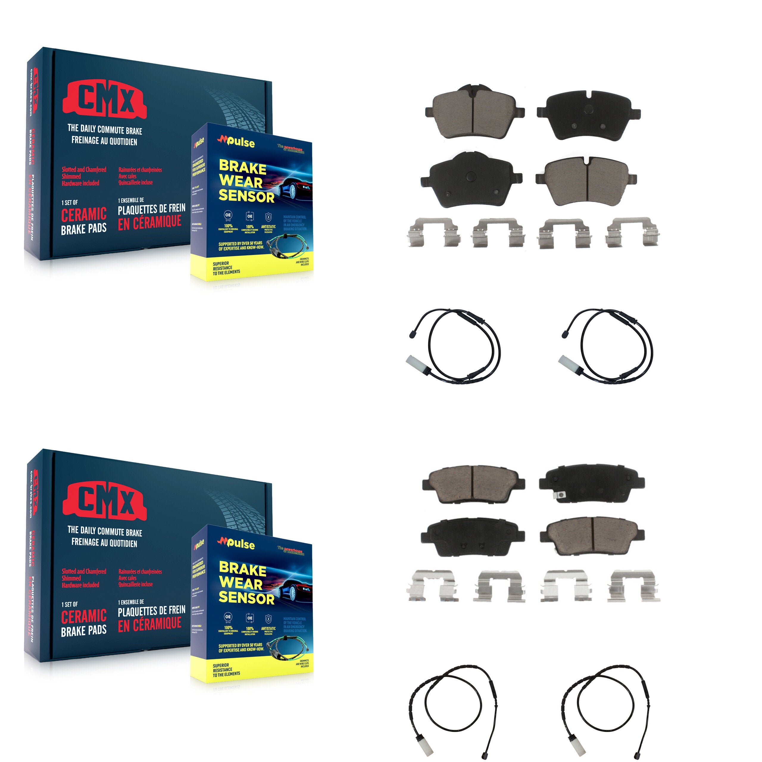 CMX KCW-100302 Disc Brake Pad for 2012-2016 Mini Cooper Paceman, Mini Cooper Countryman - Front and Rear product image
