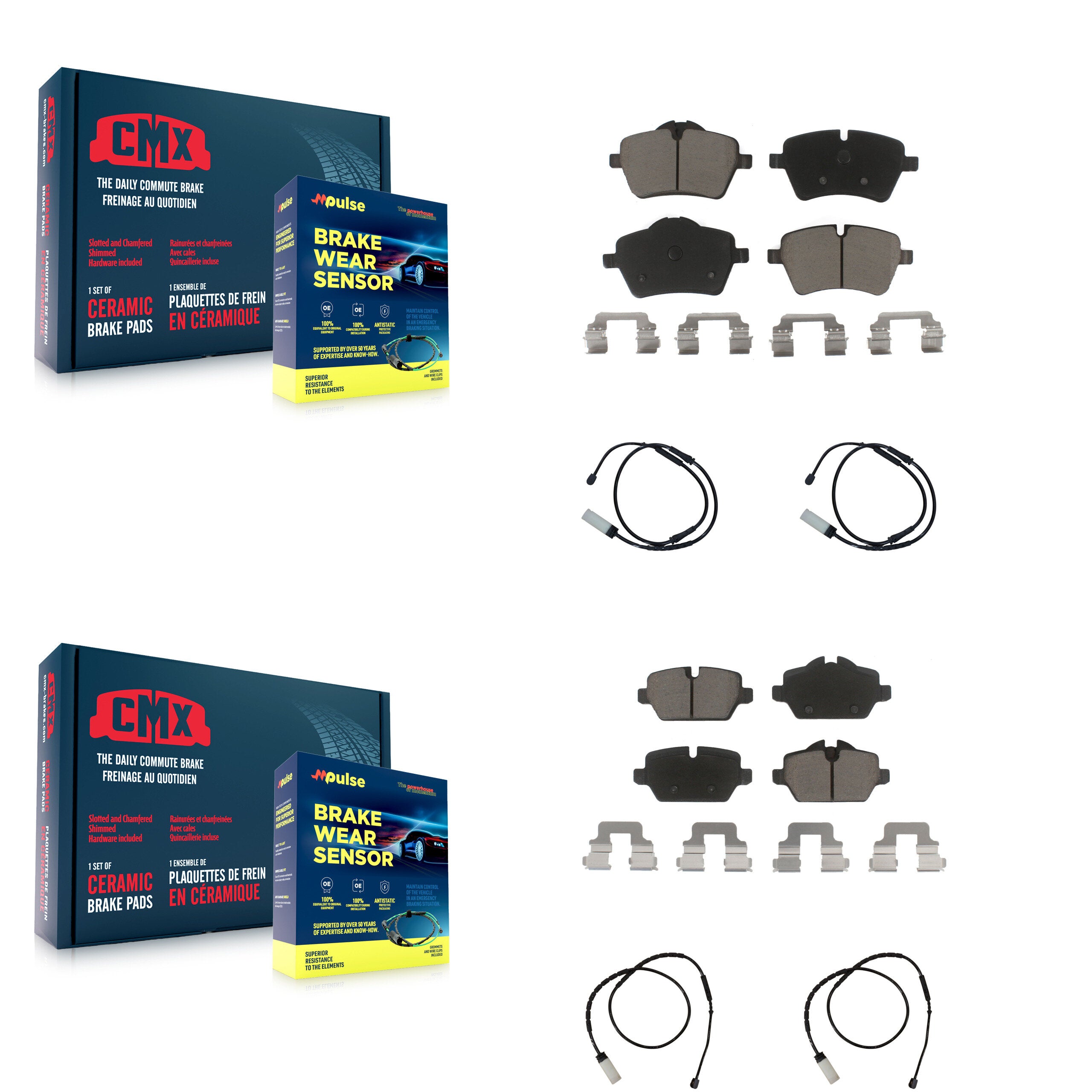 CMX KCW-100303 Disc Brake Pad for 2011-2016 Mini Cooper Paceman, Mini Cooper Countryman - Front and Rear product image