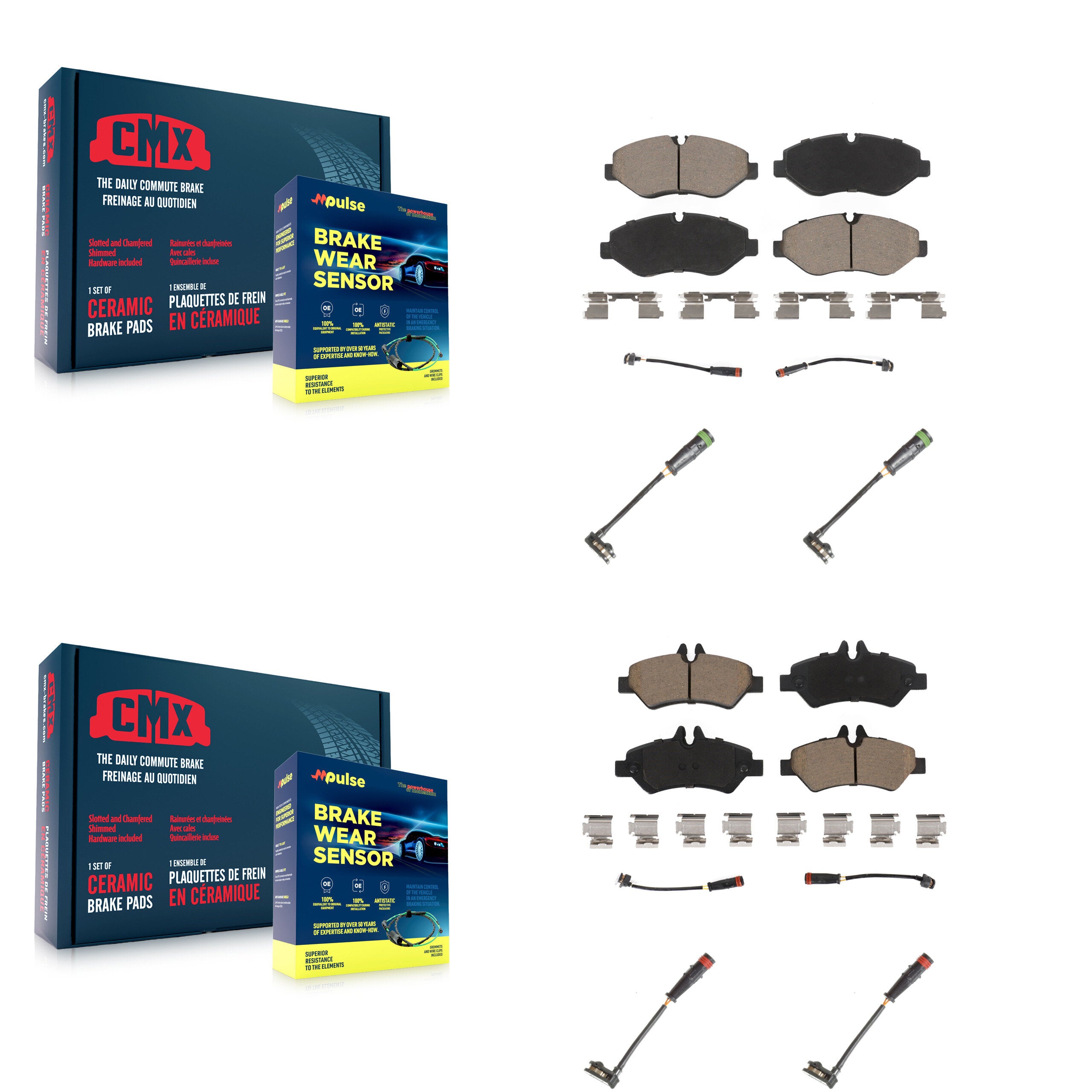 CMX KCW-100304 Disc Brake Pad for 2007-2018 Mercedes-Benz Sprinter 2500, Dodge Sprinter 2500, Freightliner Sprinter 2500 - Front and Rear product image