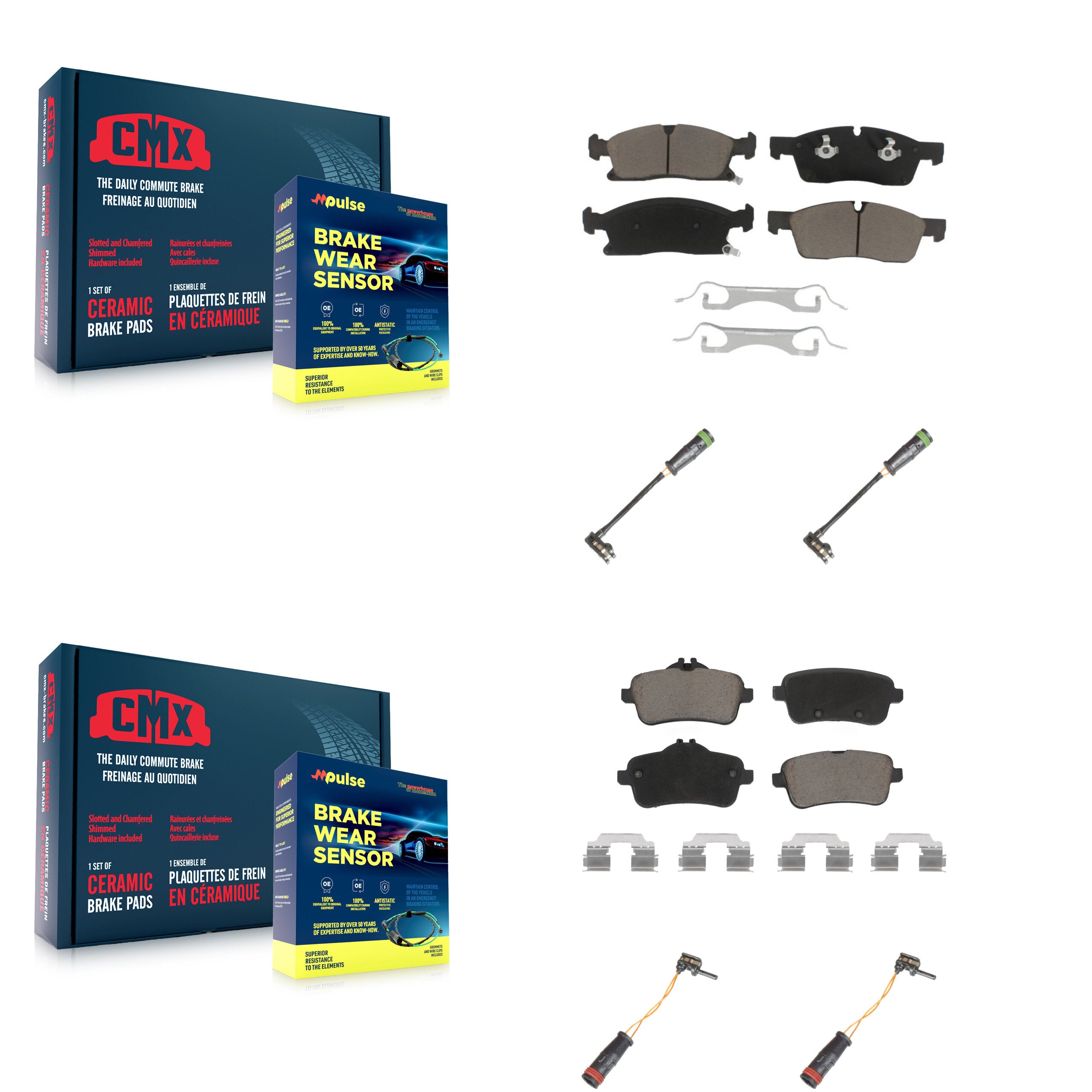 CMX KCW-100305 Disc Brake Pad for 2013-2019 Mercedes-Benz GLE400, Mercedes-Benz GLS450, Mercedes-Benz GLE350d & more - Front and Rear product image