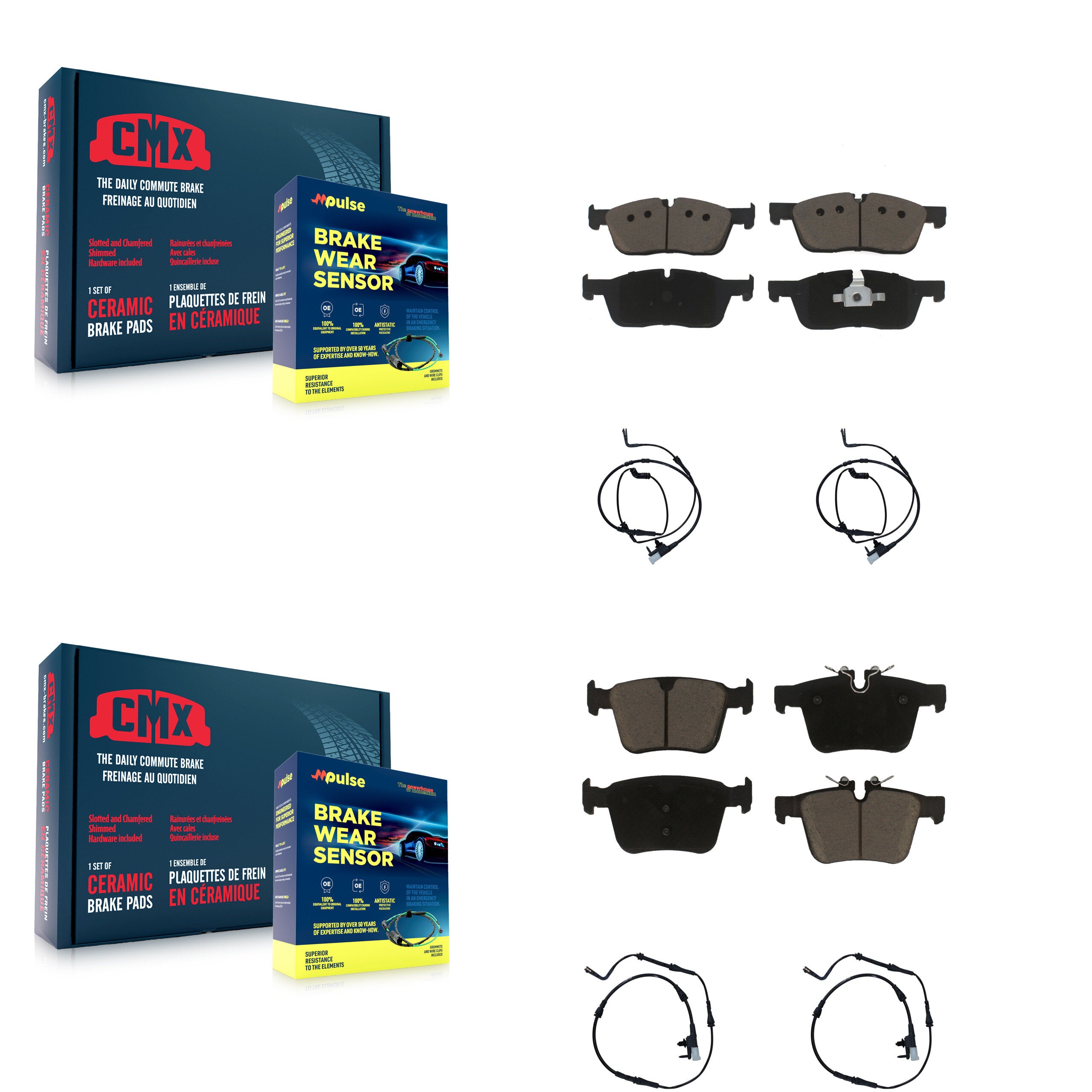 CMX KCW-100314 Disc Brake Pad for 2016-2019 Land Rover Discovery Sport - Front and Rear product image