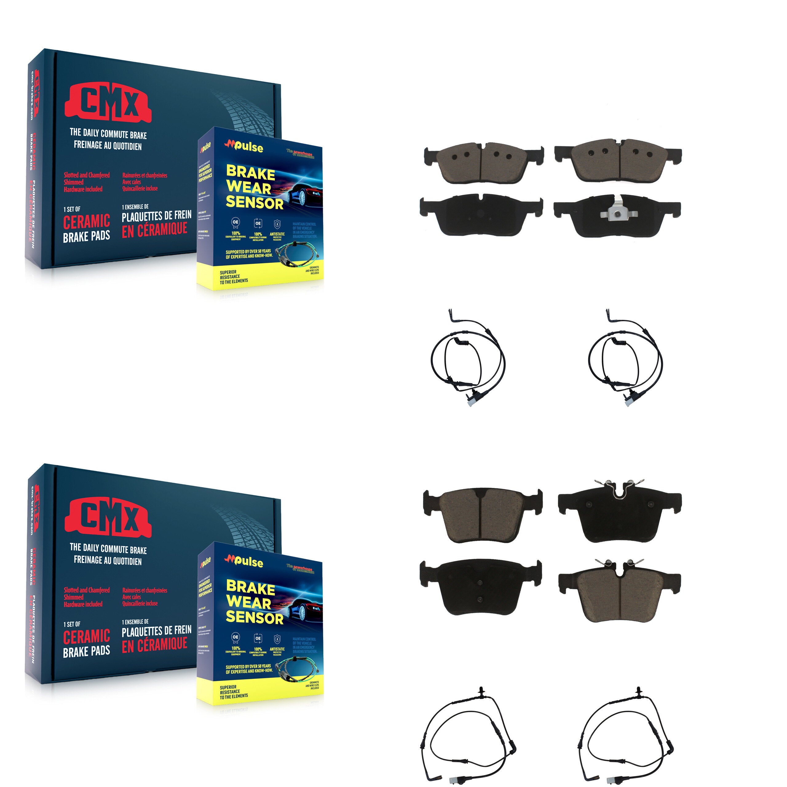 CMX KCW-100315 Disc Brake Pad for 2016-2017 Land Rover Range Rover Evoque - Front and Rear product image