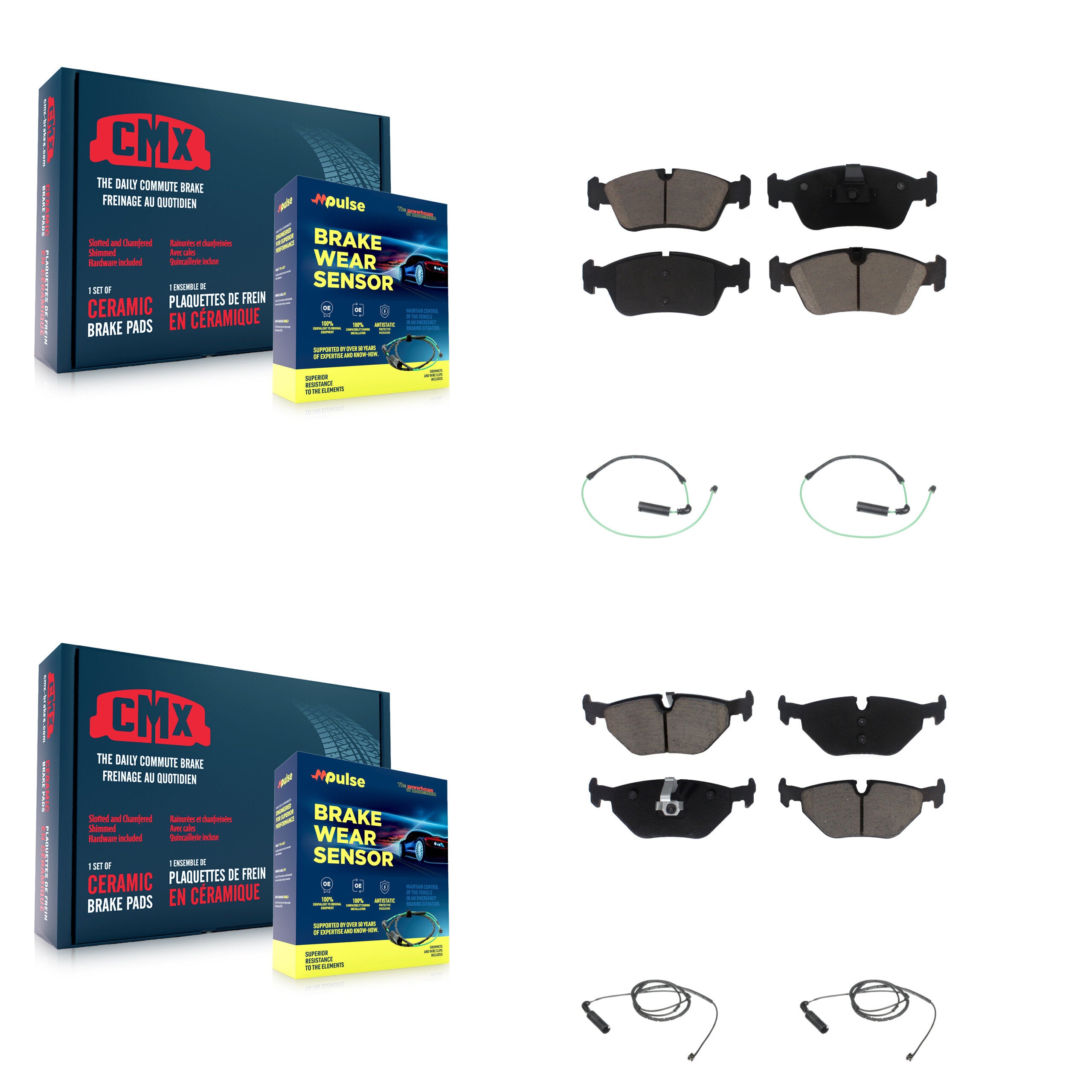 CMX KCW-100327 Disc Brake Pad for 2001-2005 BMW 325xi - Front and Rear product image