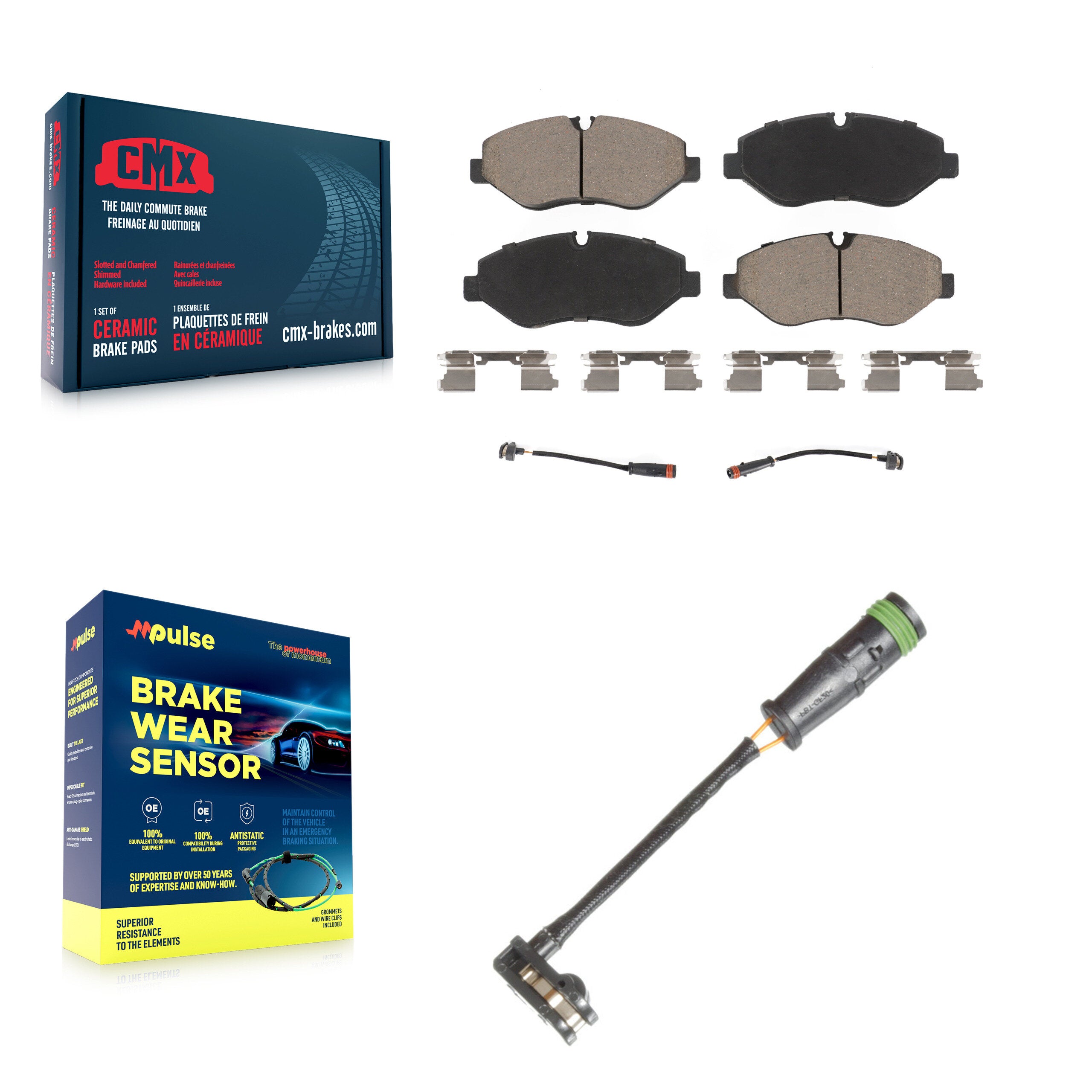 CMX KCW-100500 Disc Brake Pad for 2007-2023 Mercedes-Benz Metris, Mercedes-Benz Sprinter 2500, Dodge Sprinter 2500 & more - Front product image