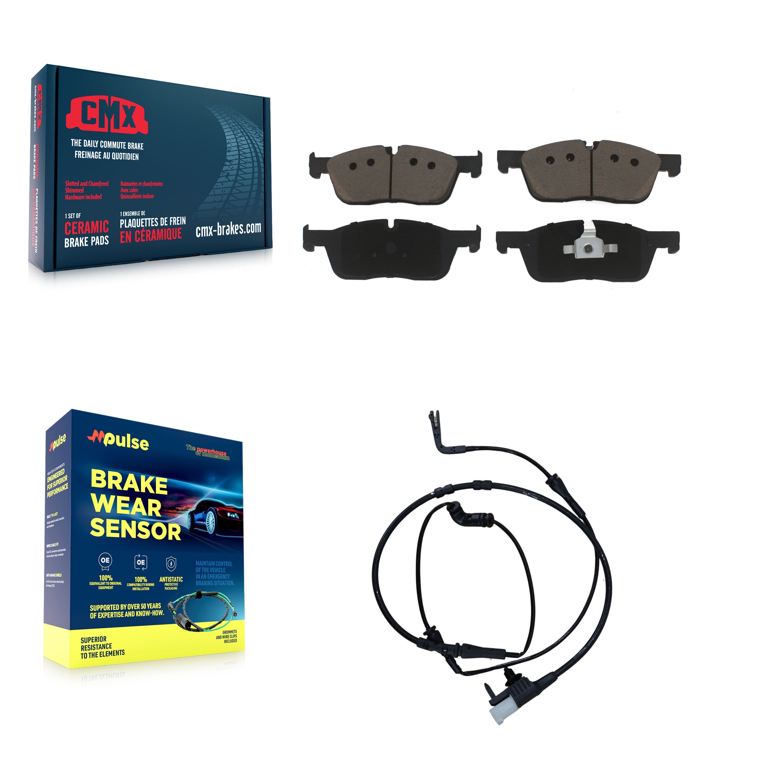 CMX KCW-100528 Disc Brake Pad for 2015-2019 Land Rover Discovery Sport, Land Rover Range Rover Evoque - Front product image