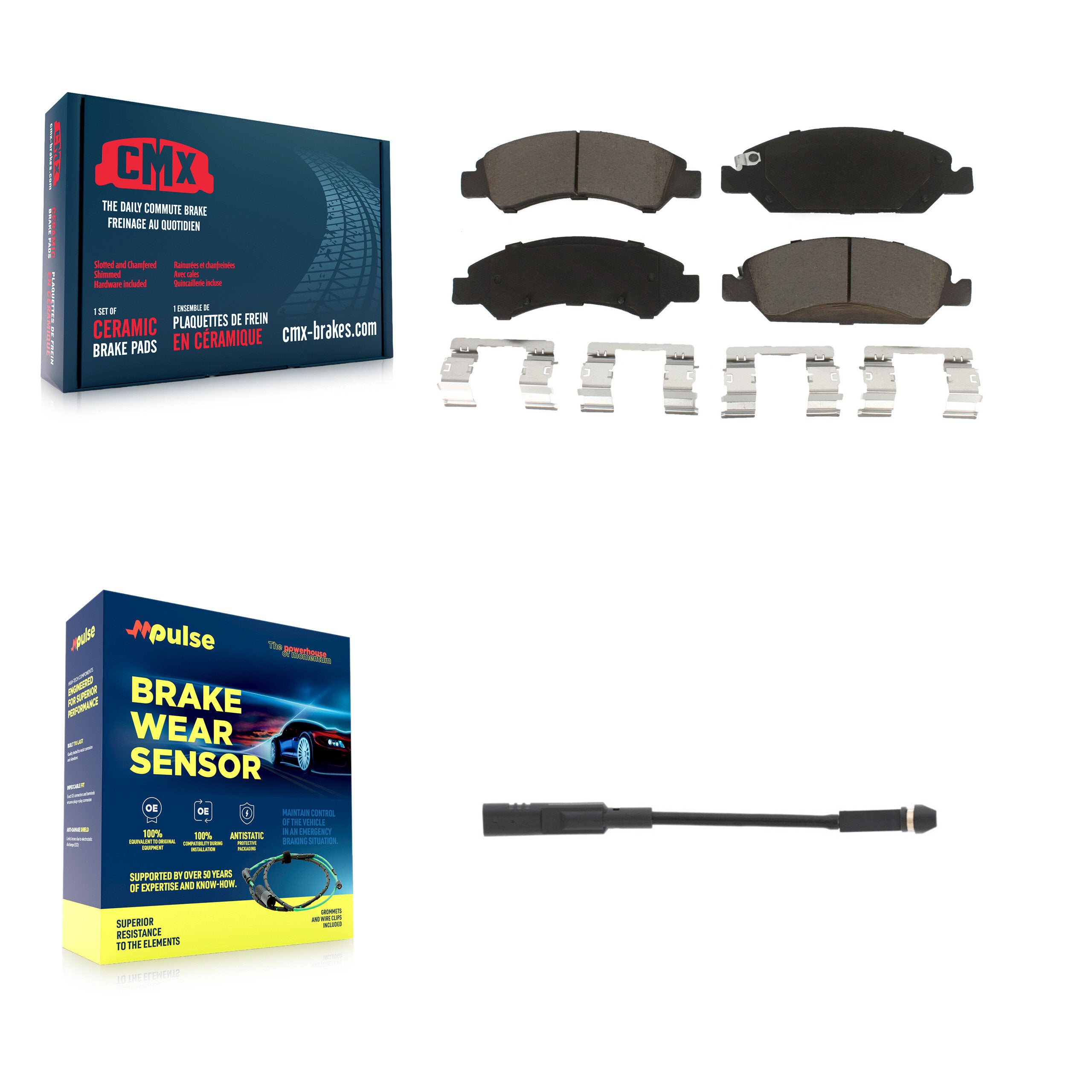 CMX KCW-100542 Disc Brake Pad for 2019-2020 Chevrolet Silverado 1500 LD, GMC Sierra 1500 Limited, GMC Yukon - Front product image