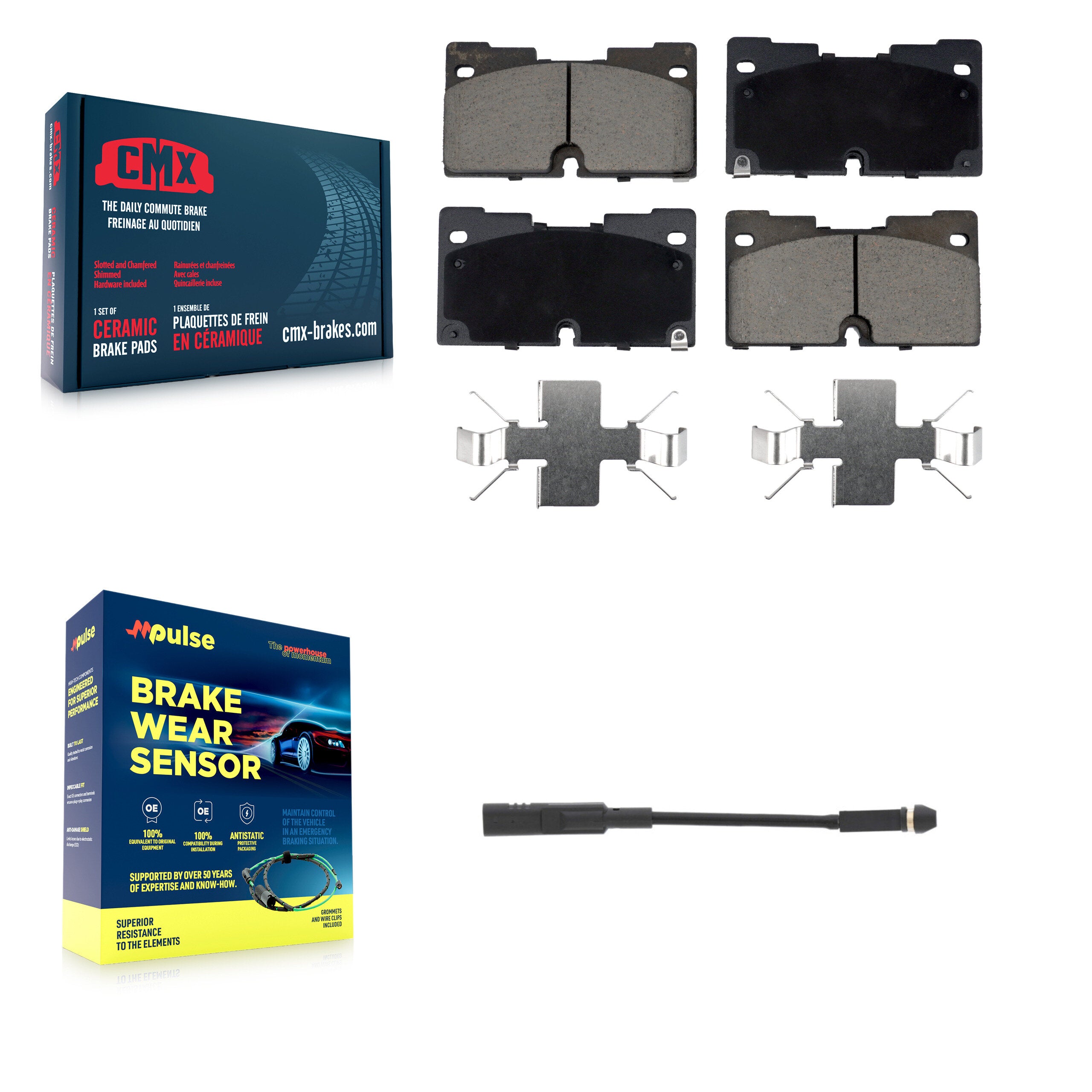 CMX KCW-100543 Disc Brake Pad for 2019-2024 Chevrolet Silverado 1500, Chevrolet Silverado 1500 LTD, GMC Sierra 1500 & more - Front product image