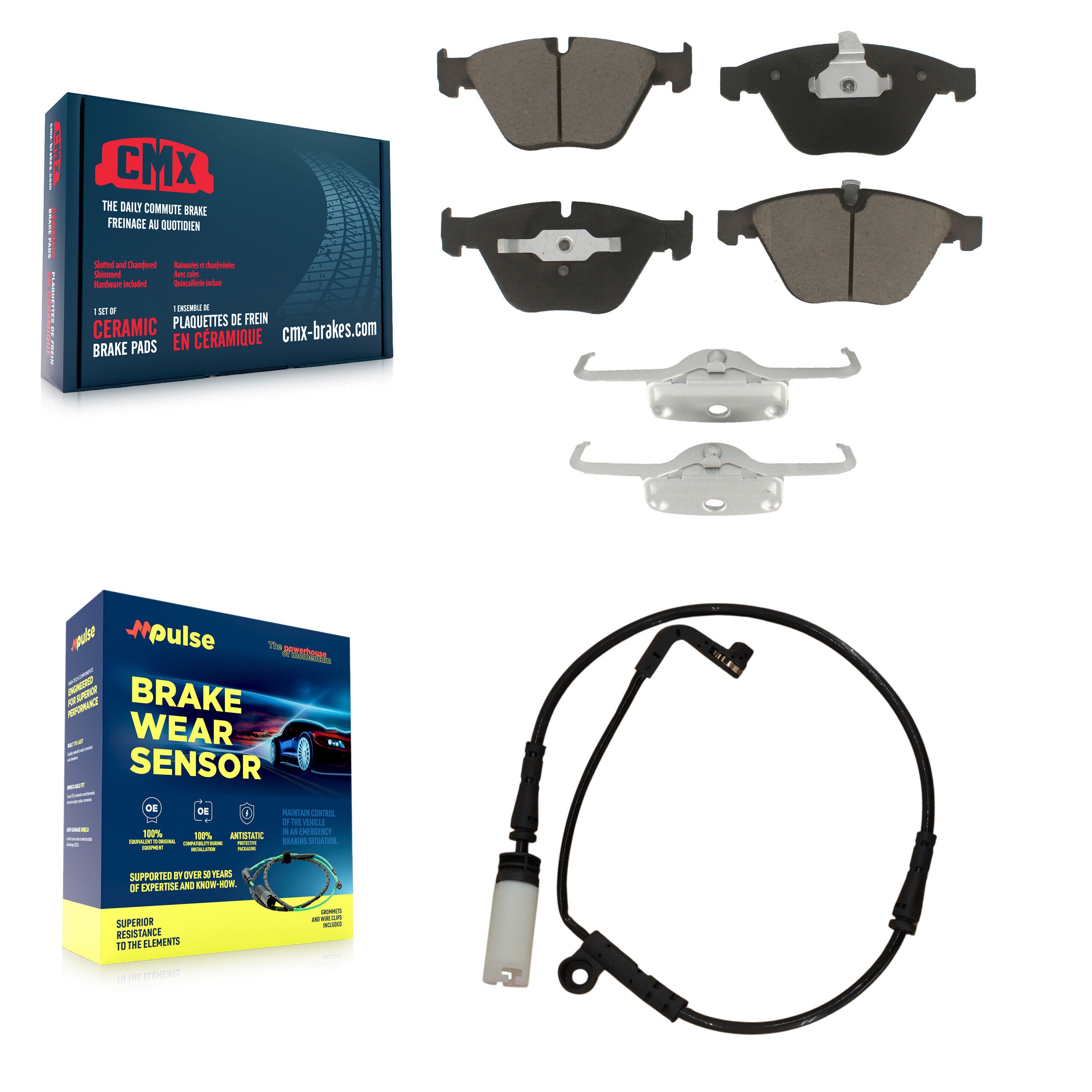 CMX KCW-100555 Disc Brake Pad for 2004-2010 BMW 528i xDrive, BMW 535i xDrive, BMW 525i & more - Front product image