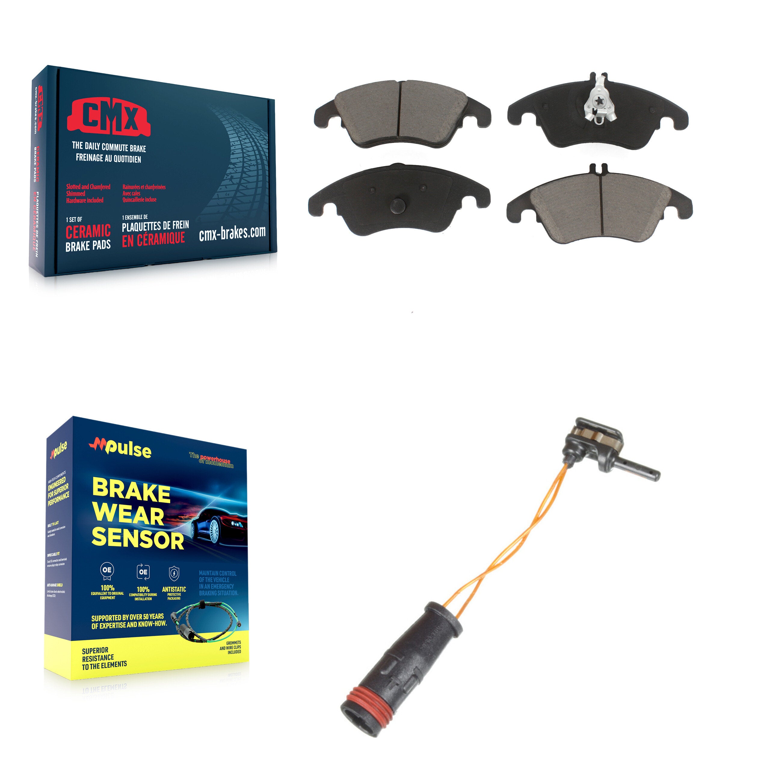 CMX KCW-100574 Disc Brake Pad for 2008-2020 Mercedes-Benz SLC300, Mercedes-Benz E400, Mercedes-Benz E550 & more - Front product image
